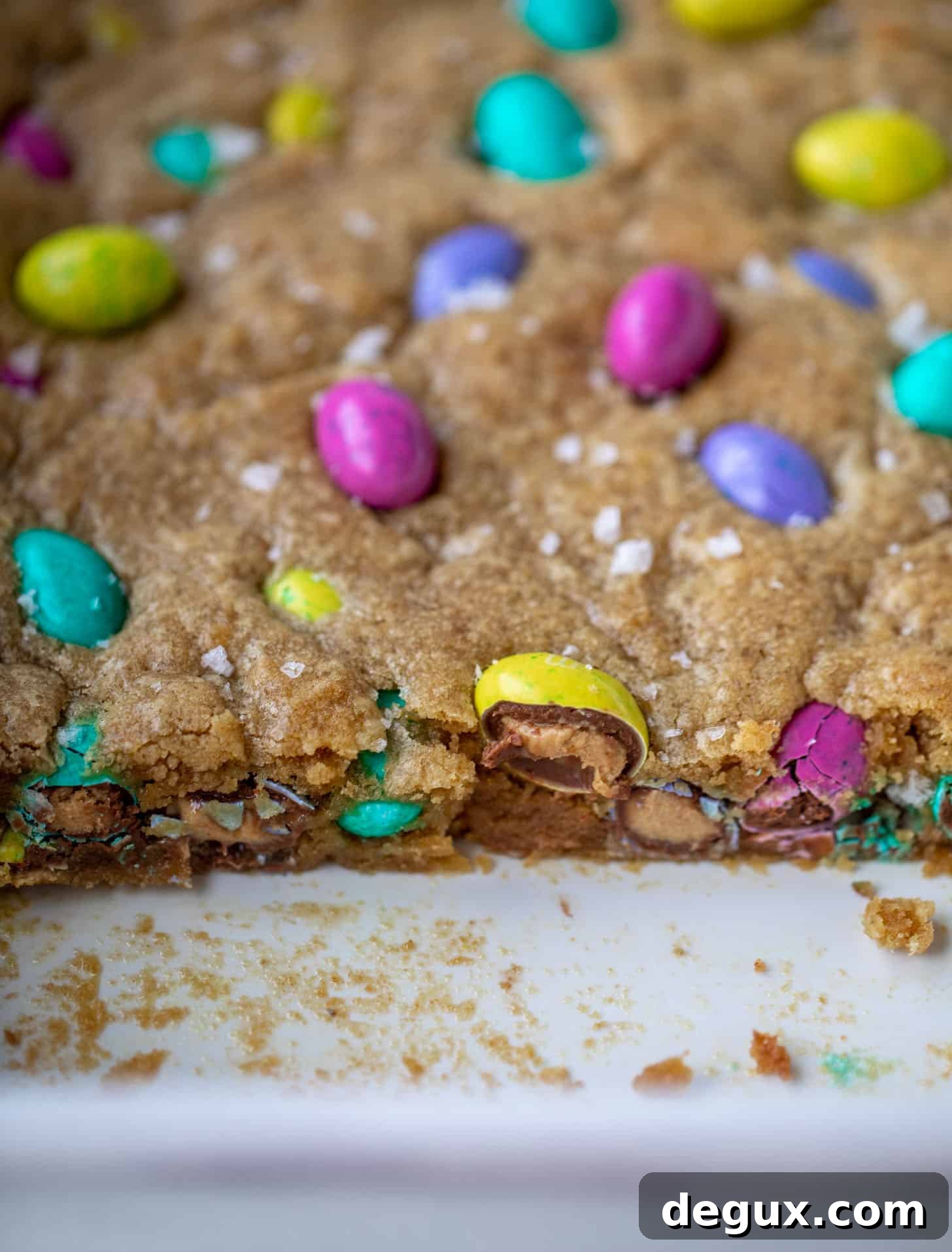 salted brown butter peanut butter m&m cookie bars