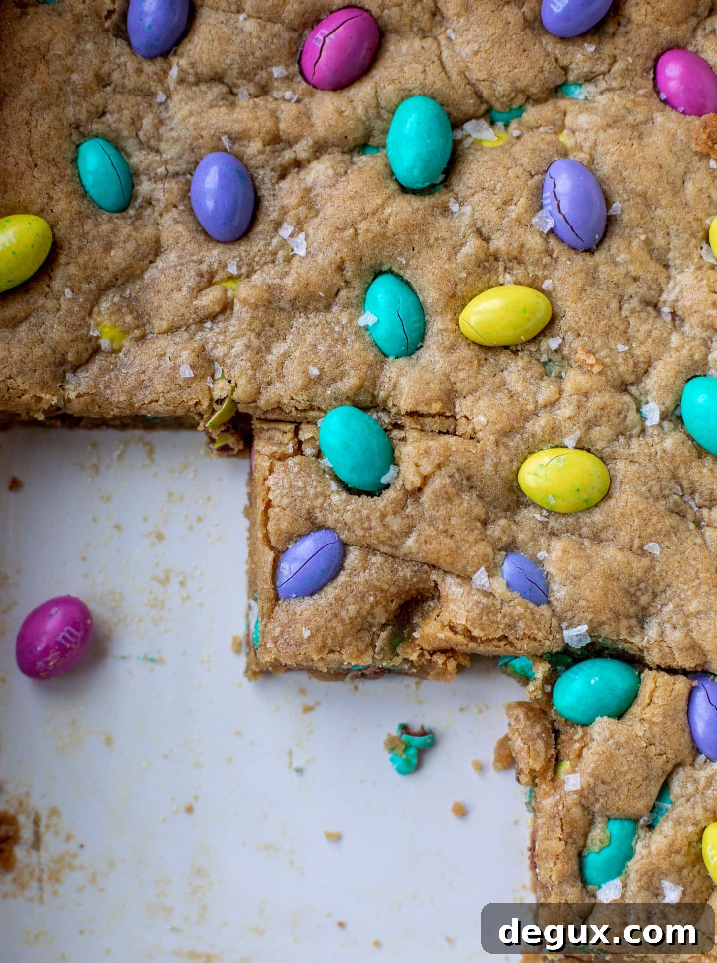 salted brown butter peanut butter m&m cookie bars