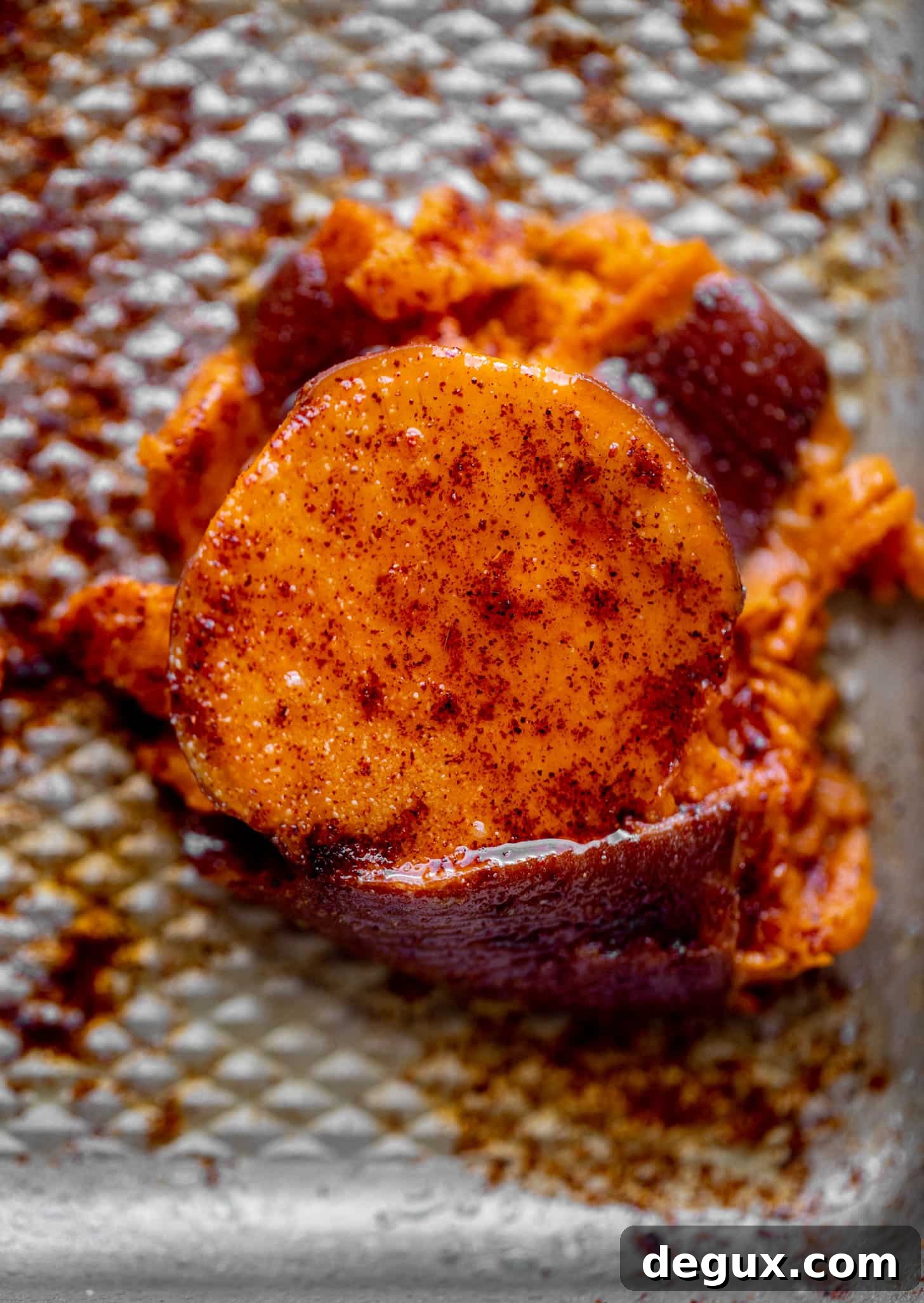 smashed sweet potatoes with seasoning