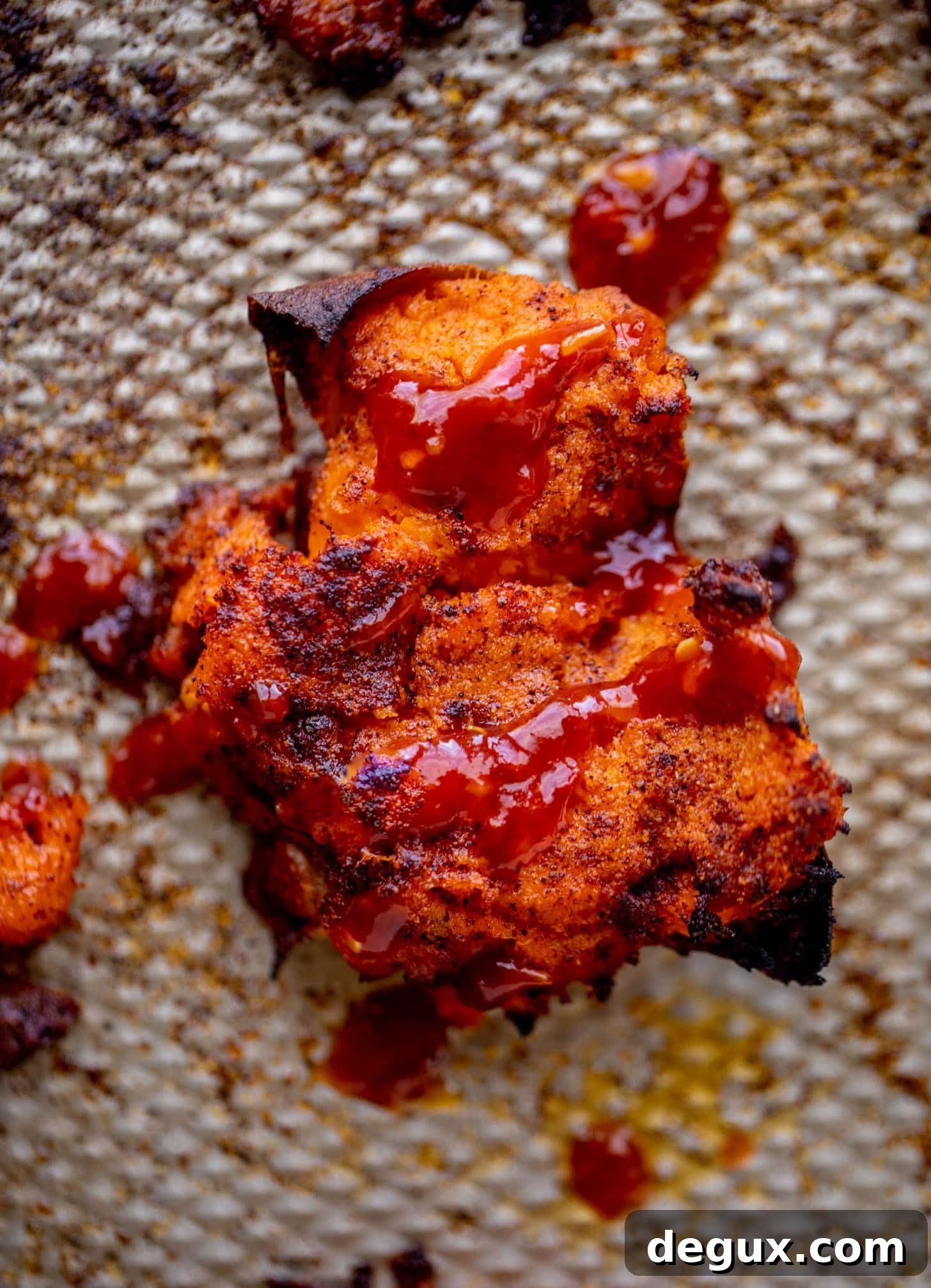 crispy smashed chili sweet potatoes