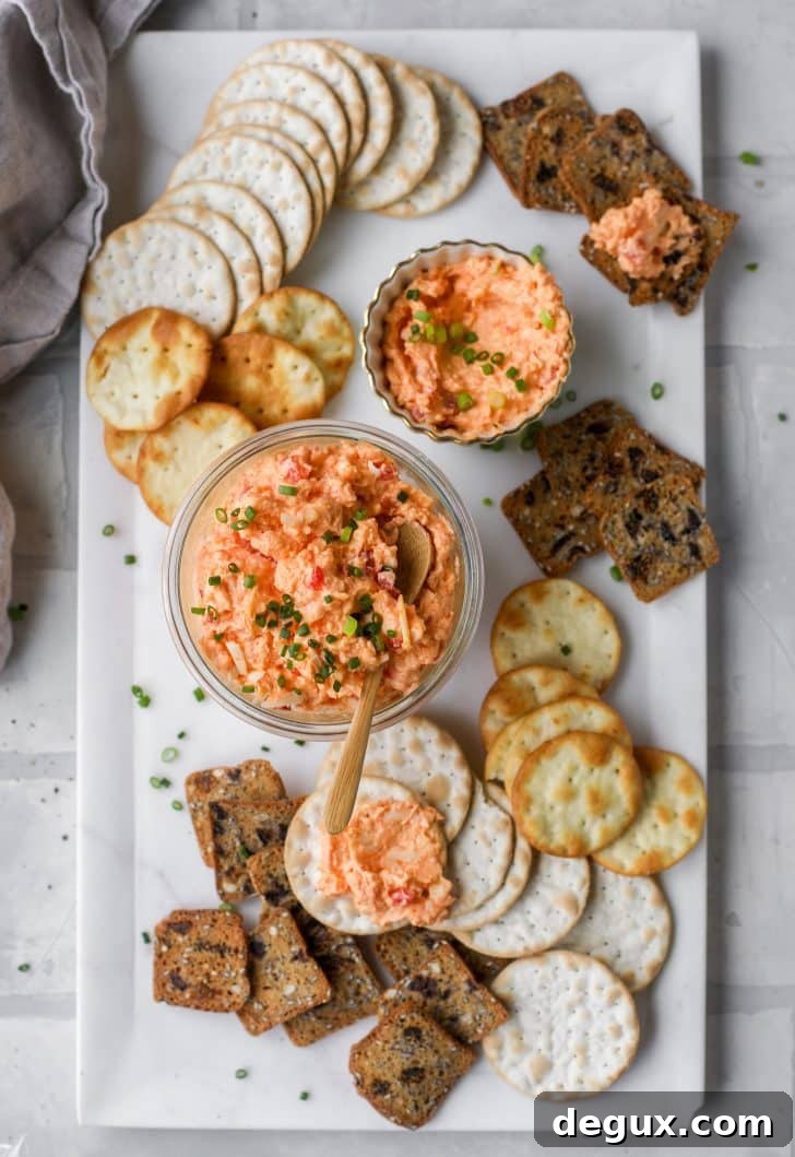 our favorite pimento cheese with crackers