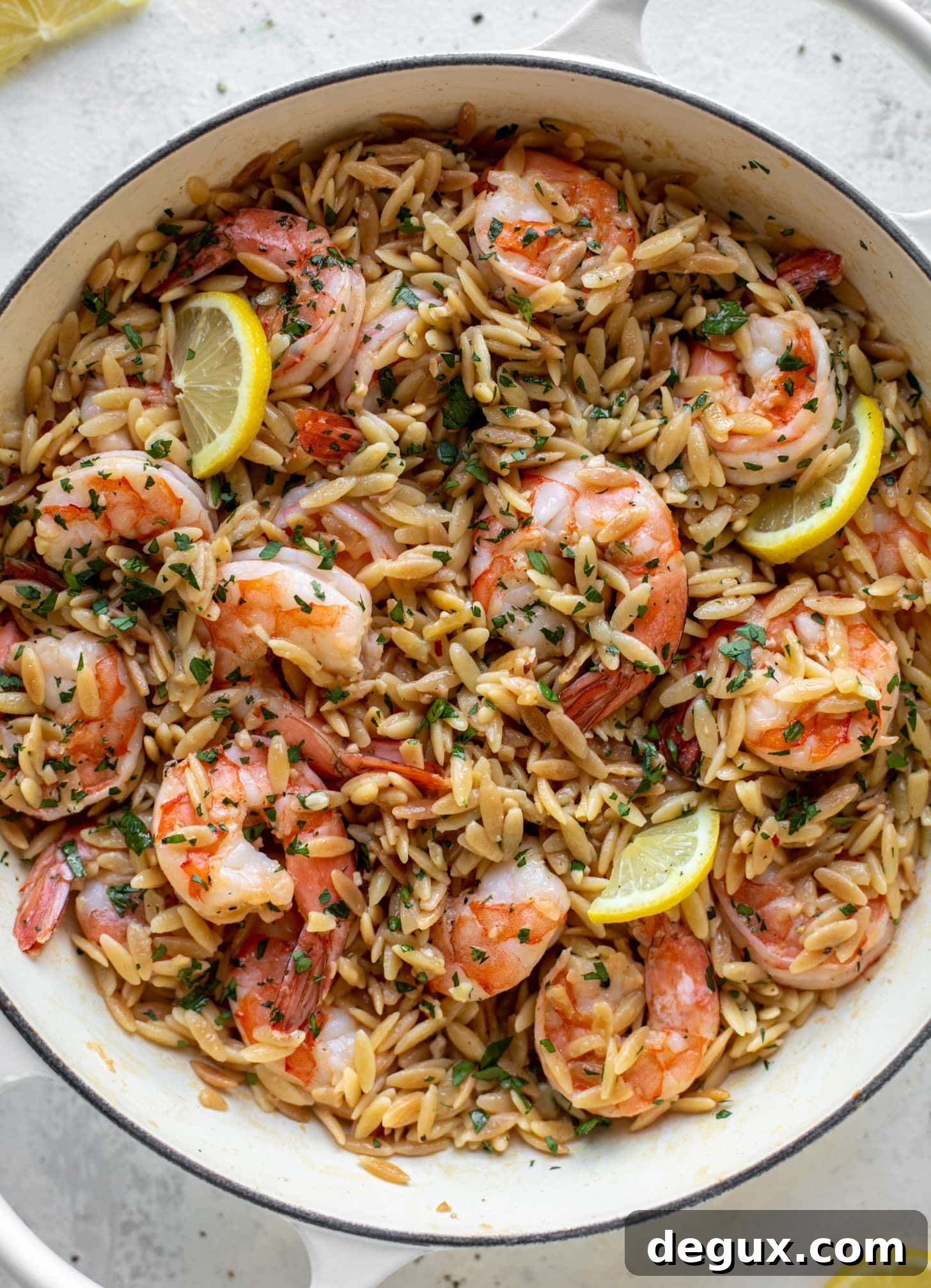 one pot garlic butter shrimp and orzo