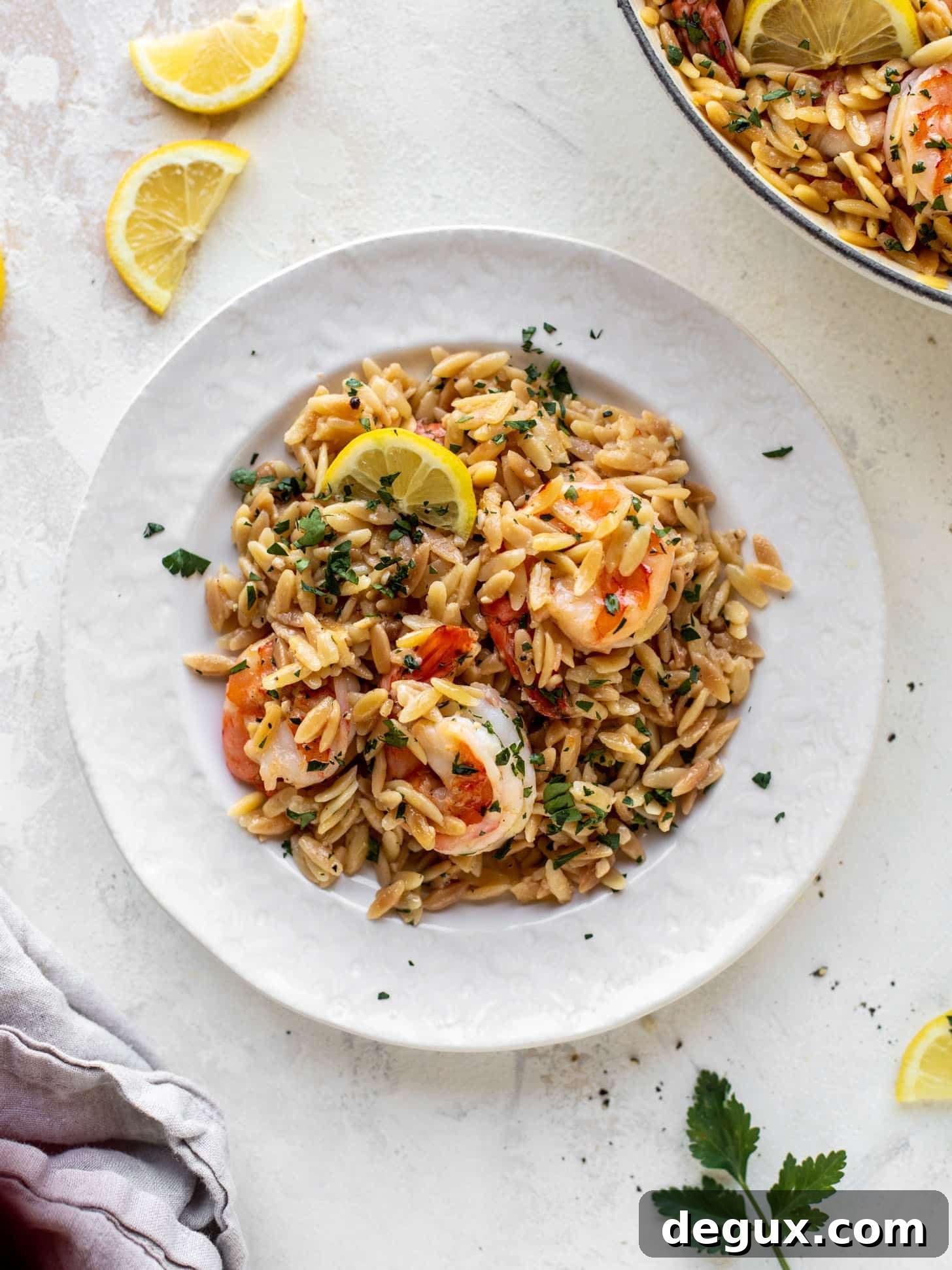 one pot garlic butter shrimp and orzo
