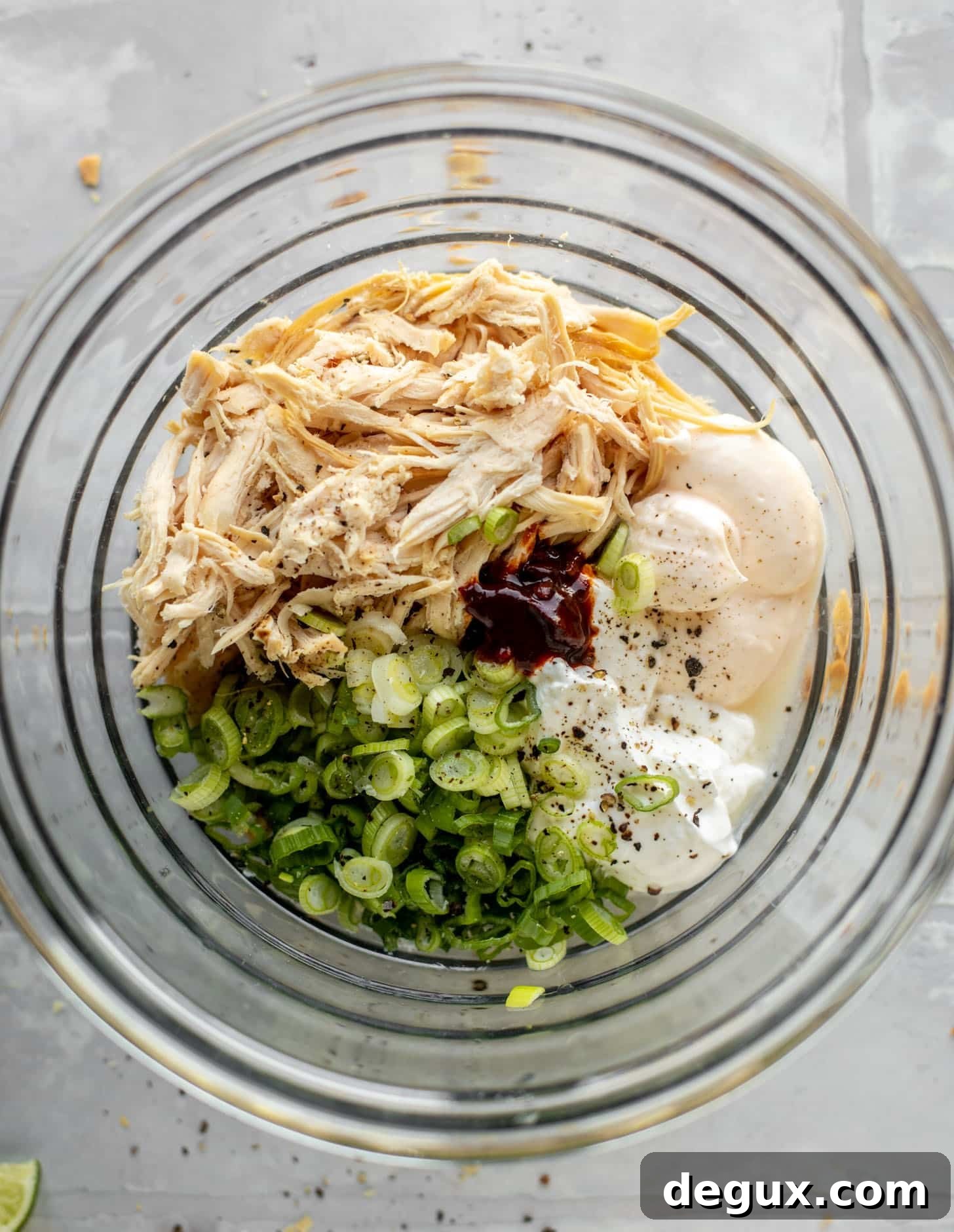 chicken, scallions, yogurt, mayo, chipotle peppers, lime