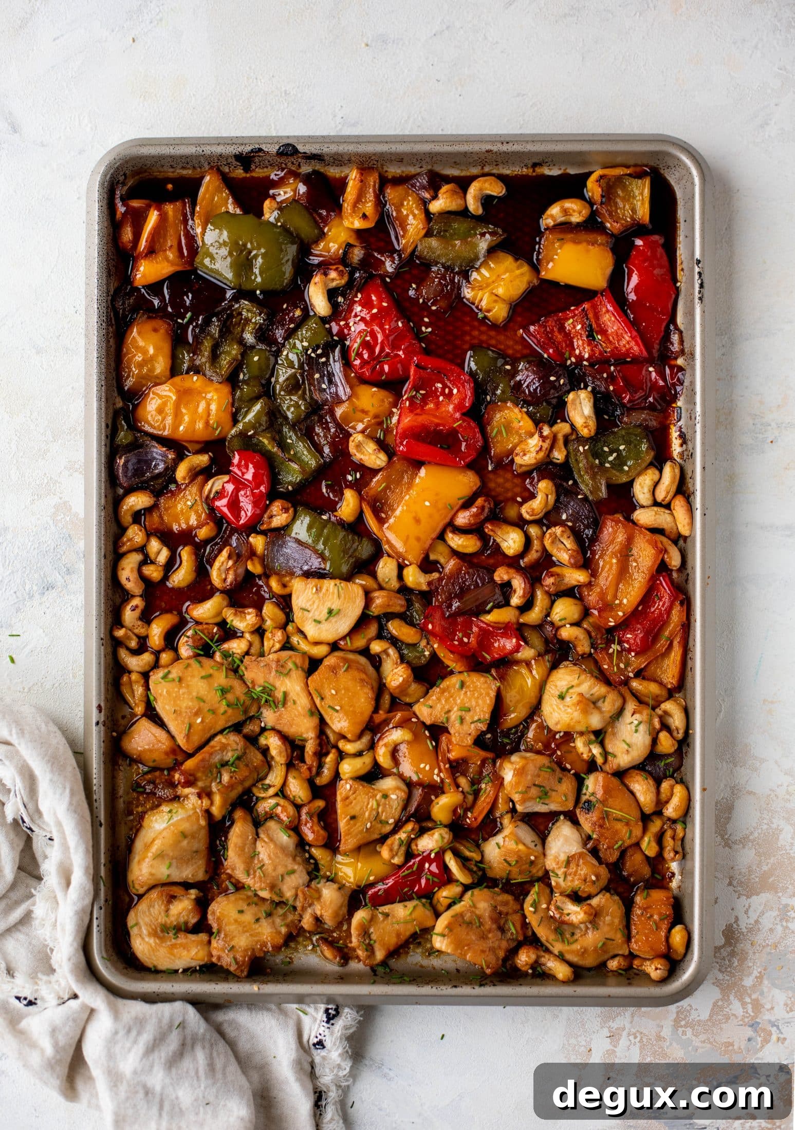 sheet pan cashew chicken