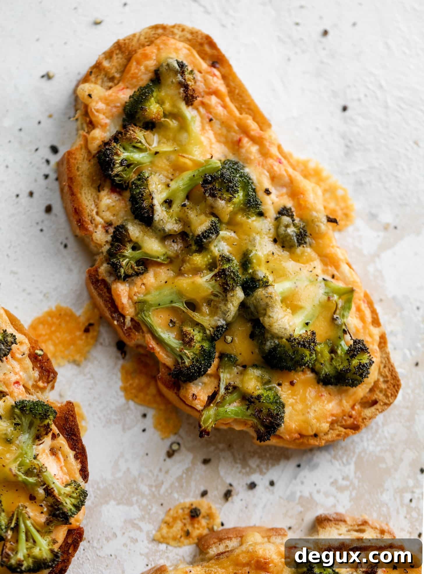 roasted broccoli pimento cheese melts