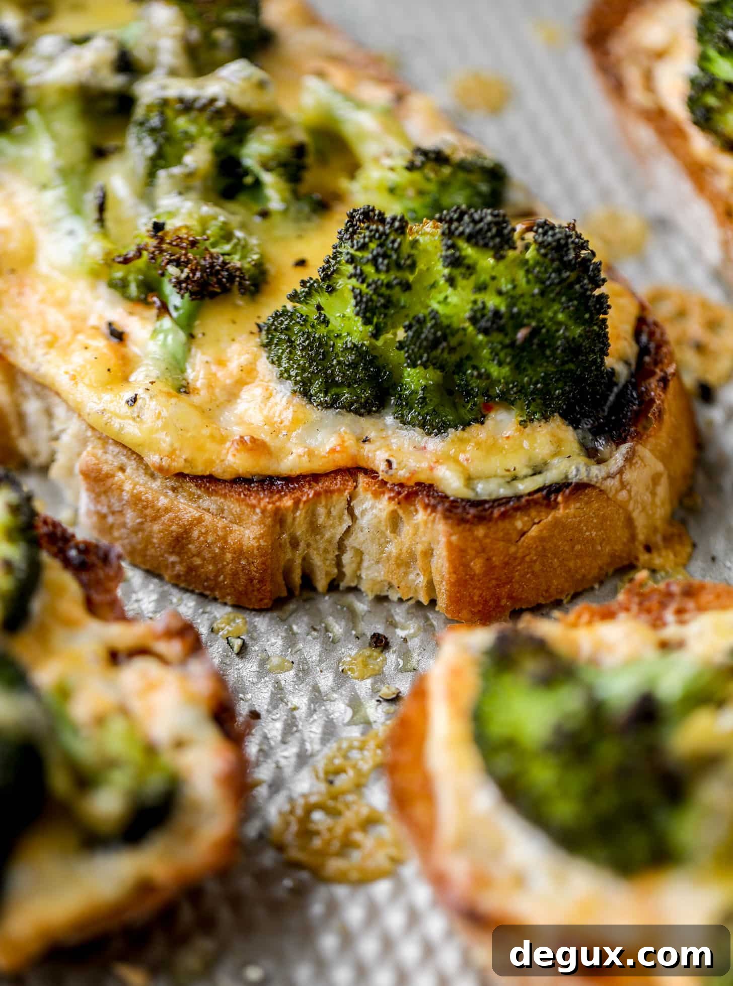 roasted broccoli pimento cheese melts