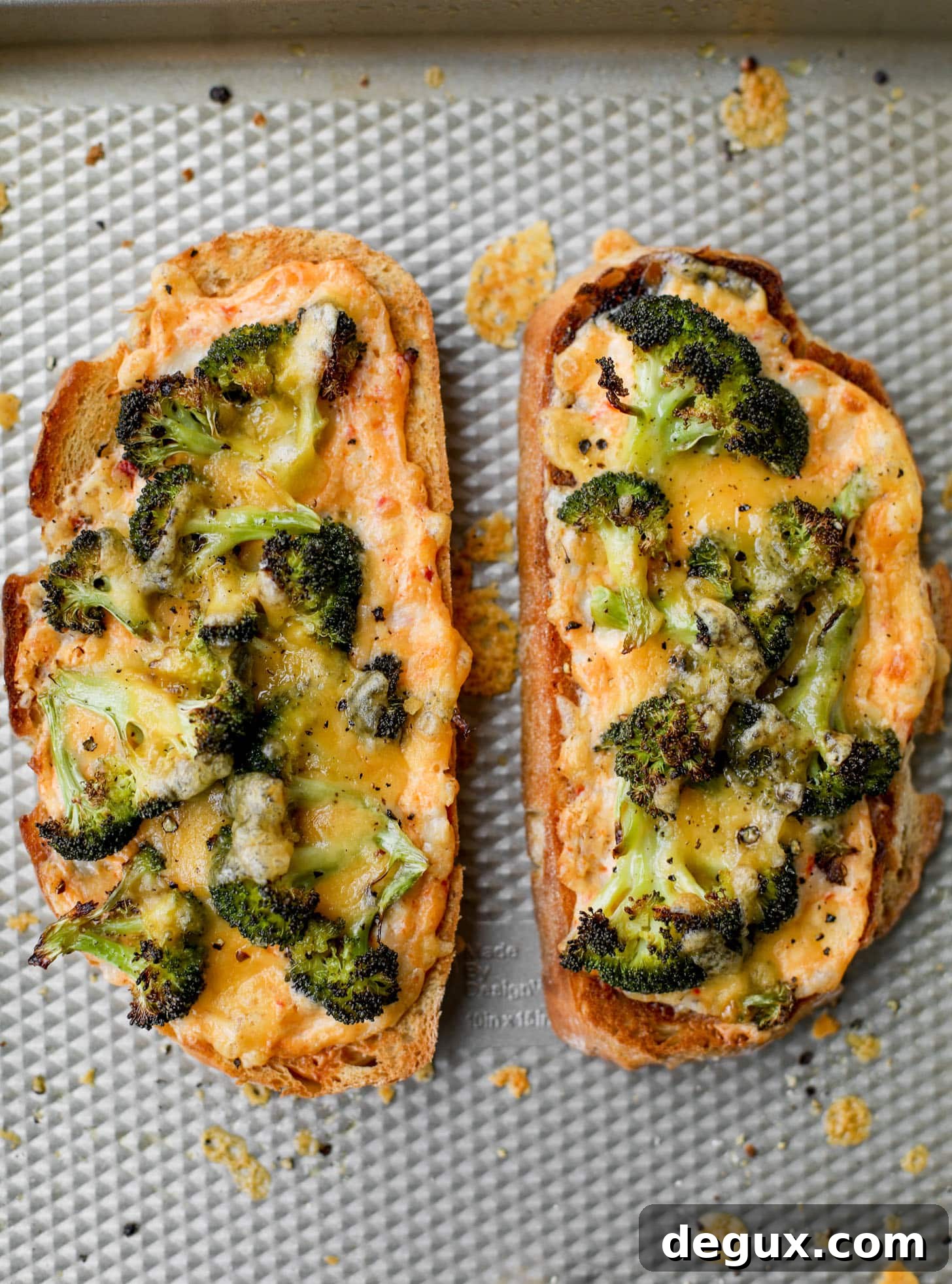roasted broccoli pimento cheese melts