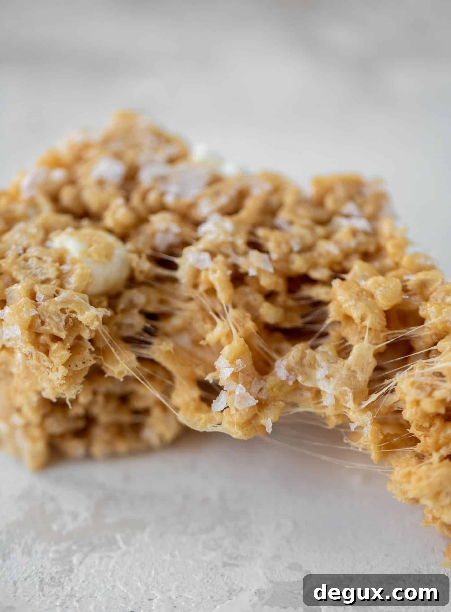 Salted Peanut Butter Rice Krispie Treats Recipe — Crunchy No-Bake Bars 12 salted peanut butter rice krispy treats