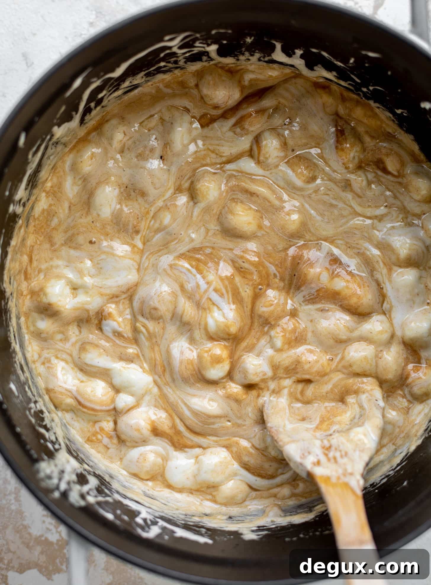 Salted Peanut Butter Rice Krispie Treats Recipe — Crunchy No-Bake Bars 4 brown butter, peanut butter and marshmallows