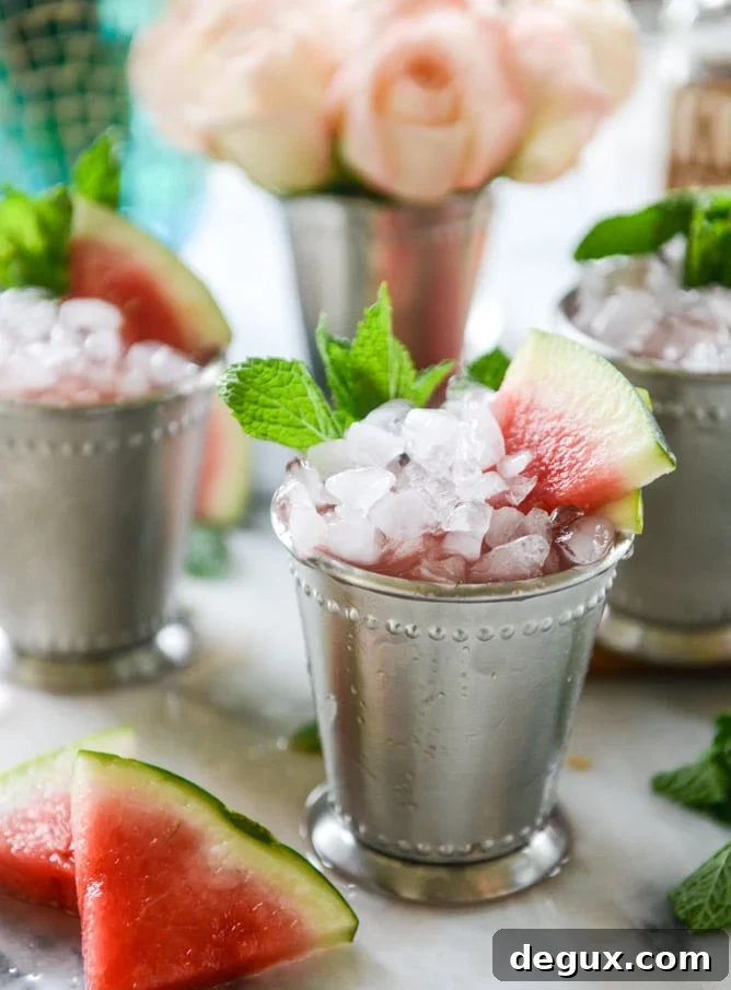 fresh watermelon mint juleps