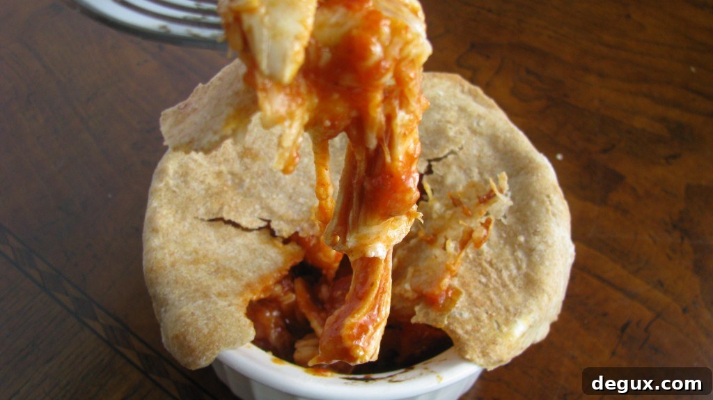 Close-up of cheesy pot pie Close-up of cheesy pot pie