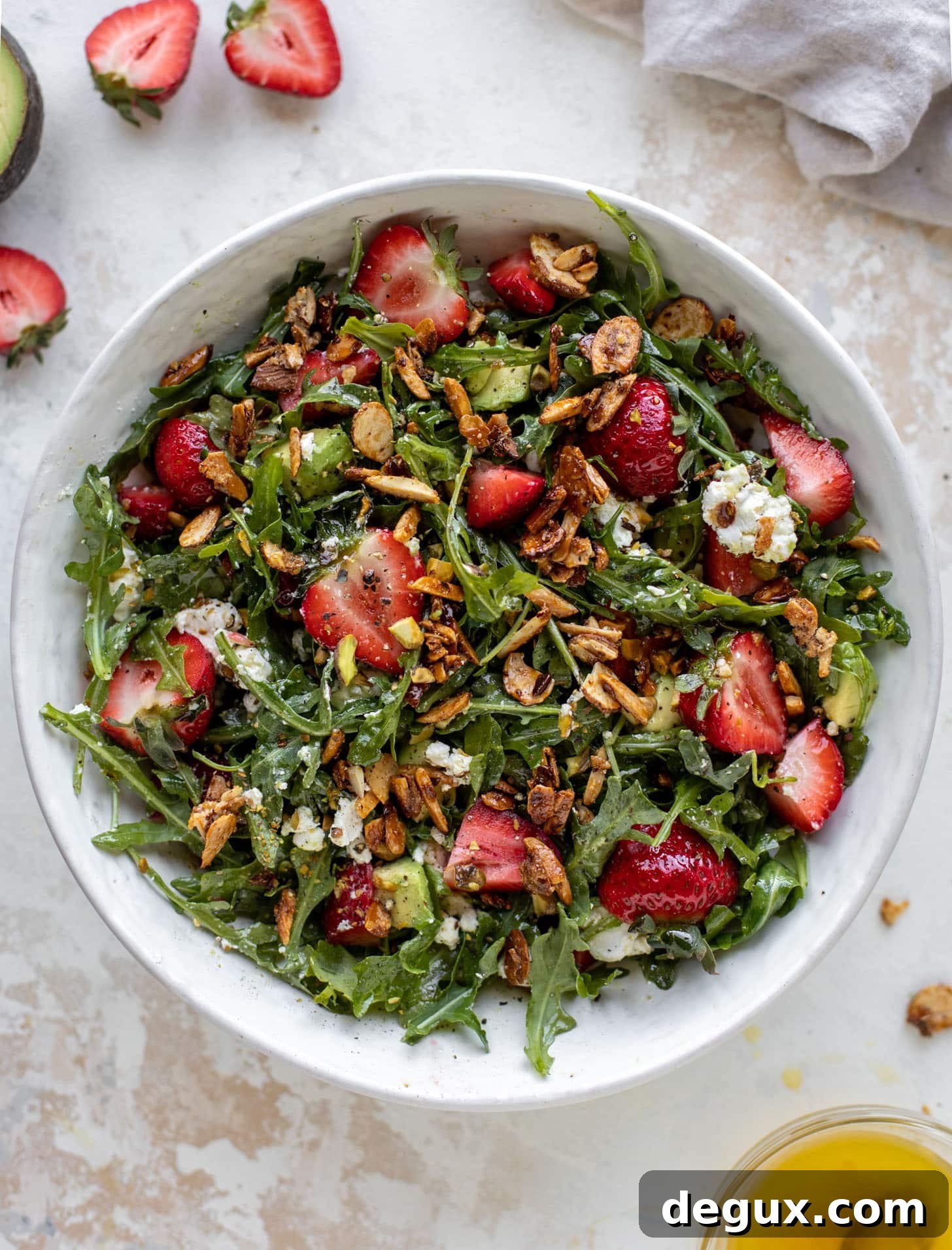 Strawberry Crunch Salad with Champagne Vinaigrette Recipe 6 strawberry crunch salad with champagne vinaigrette