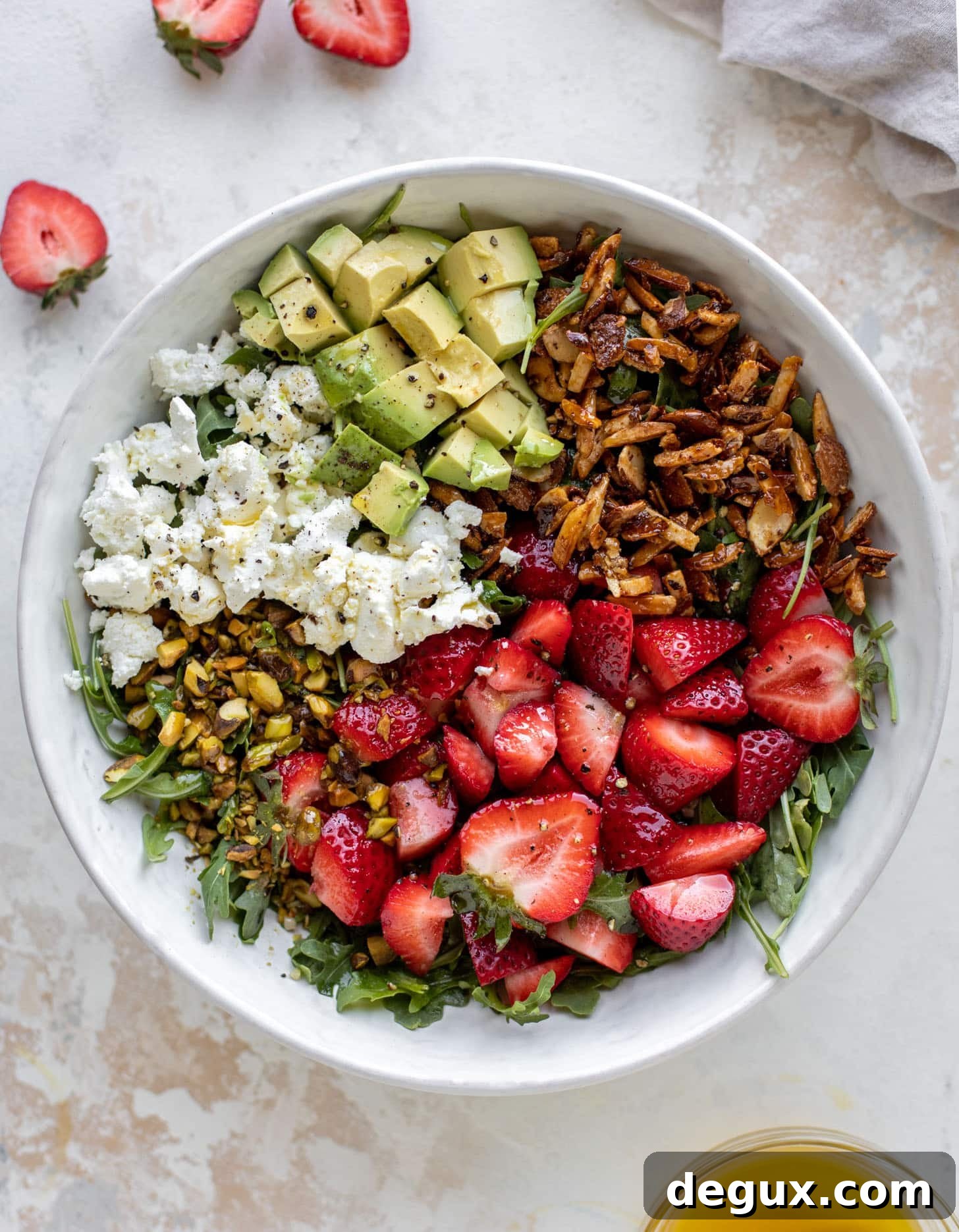 Strawberry Crunch Salad with Champagne Vinaigrette Recipe 8 strawberry crunch salad with champagne vinaigrette