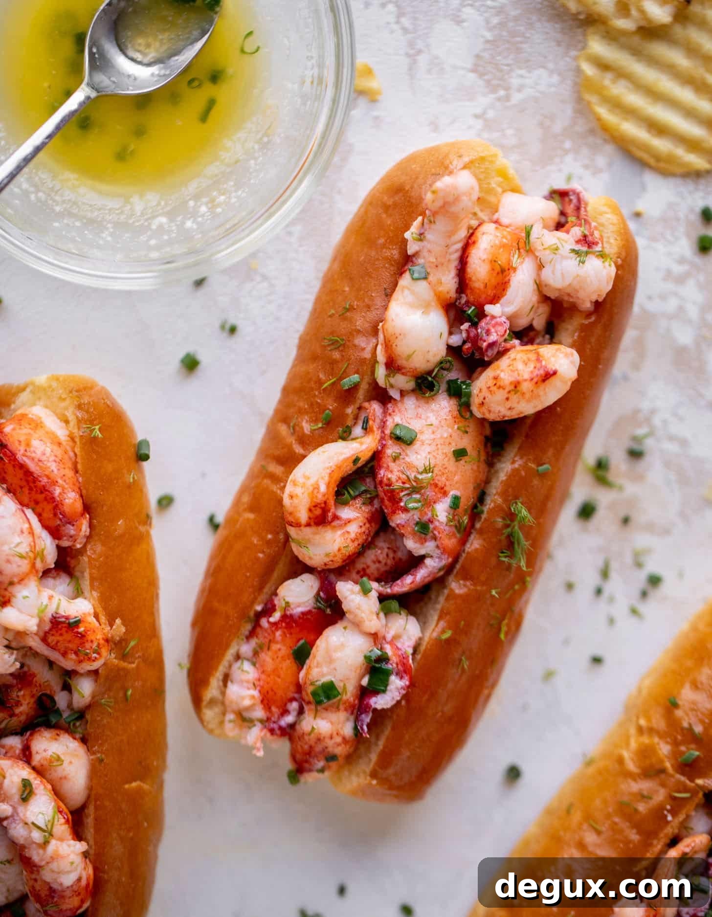 warm and buttery lobster rolls