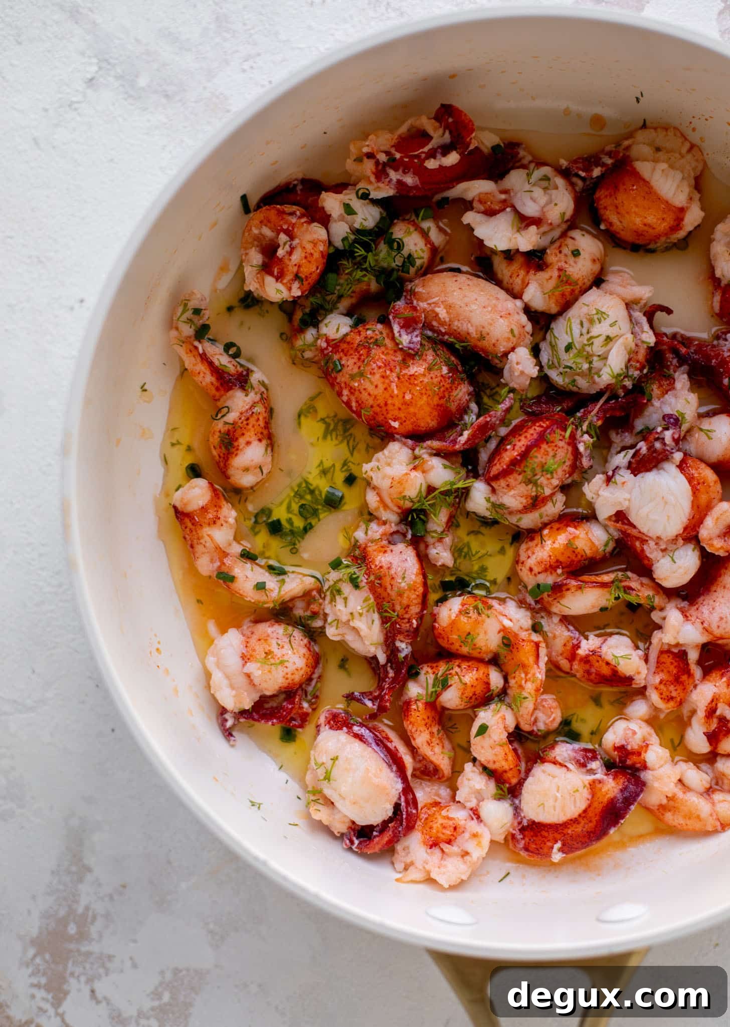 lobster meat with butter and herbs