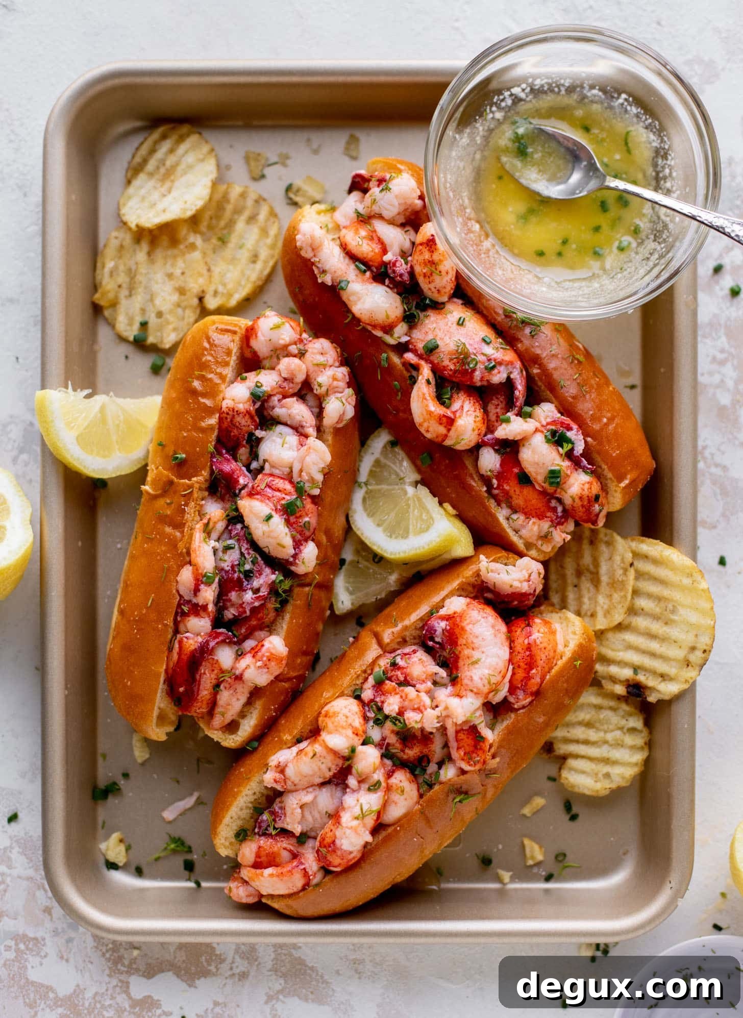warm and buttery lobster rolls