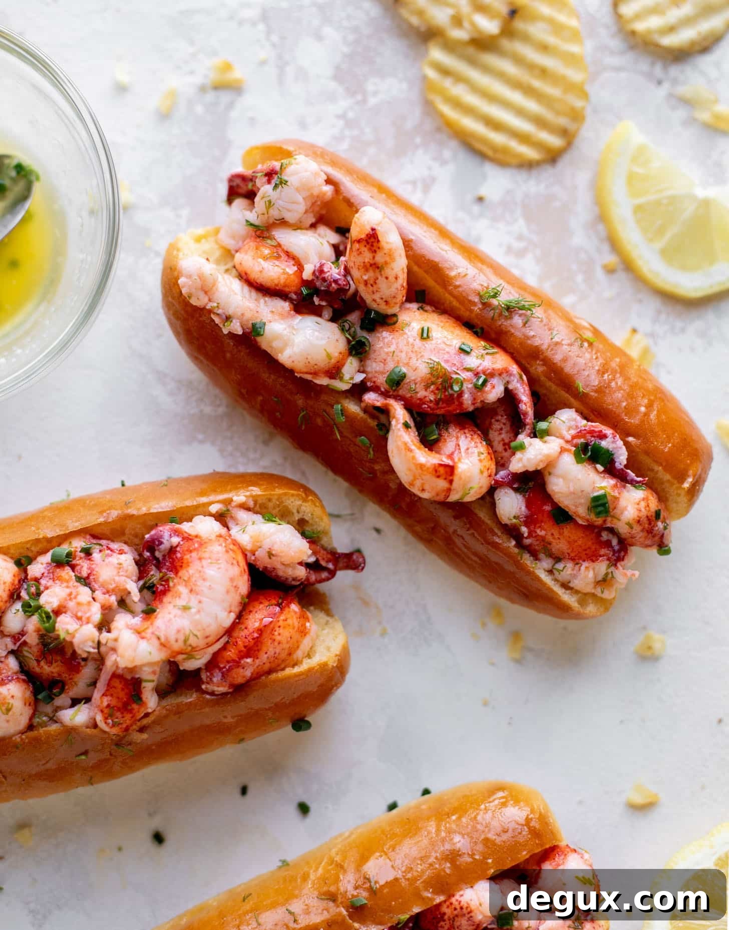 warm and buttery lobster rolls