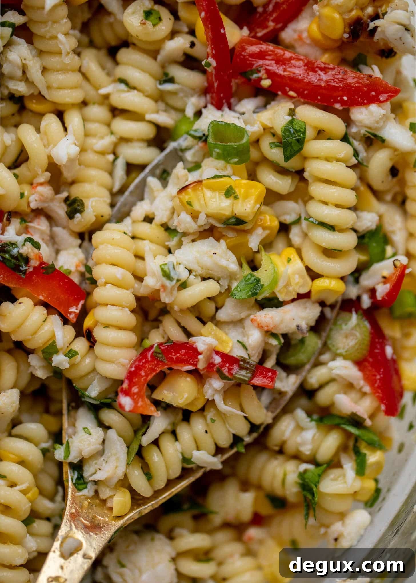 grilled corn and crab pasta salad