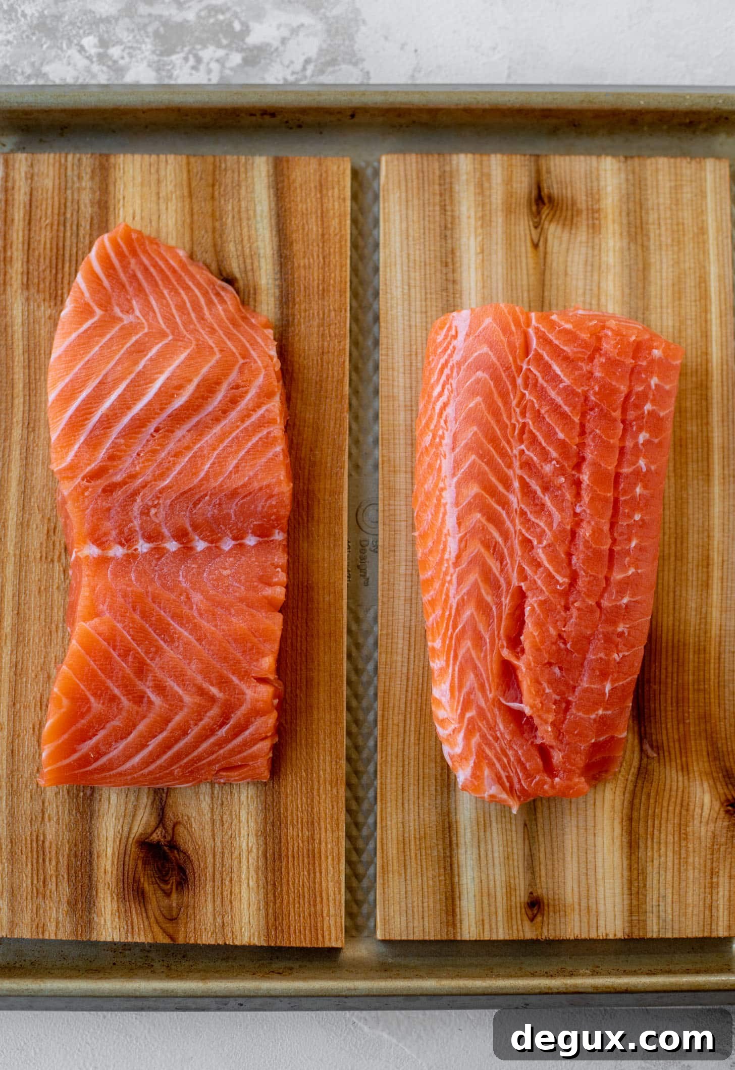 Smoky Cedar-Plank Salmon with Sesame Asparagus Recipe 3 fresh salmon on cedar planks
