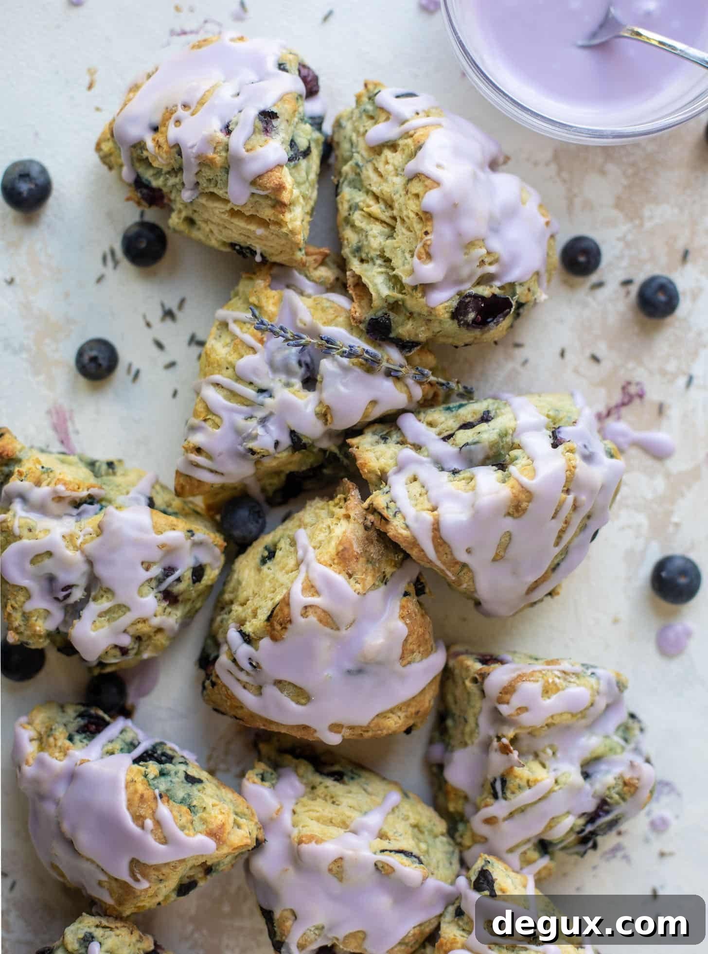 lavender glazed blueberry scones