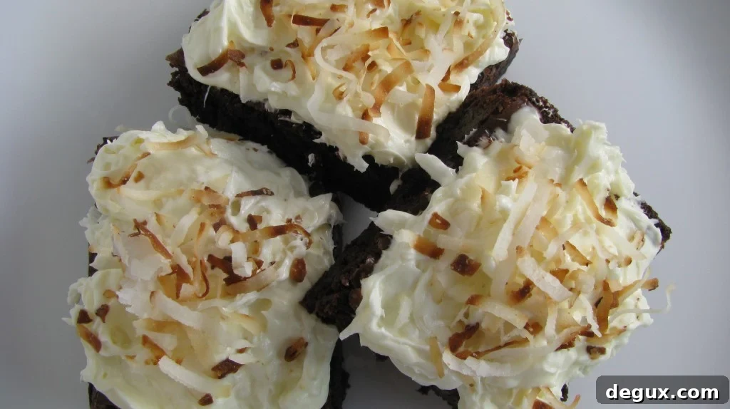 Coconut brownies Coconut cream topped brownies