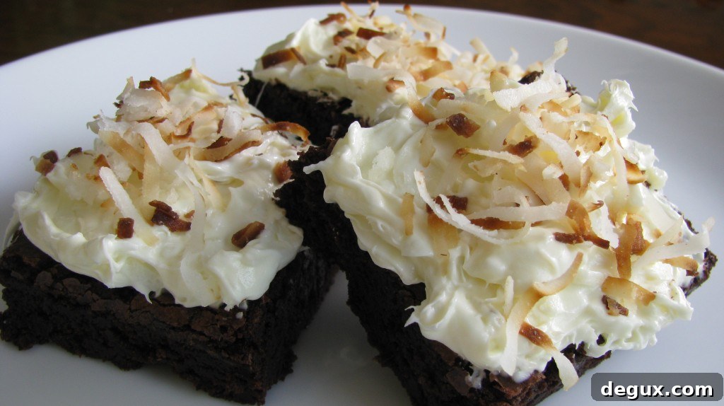 Coconut Frosted Brownies Brownies with coconut frosting