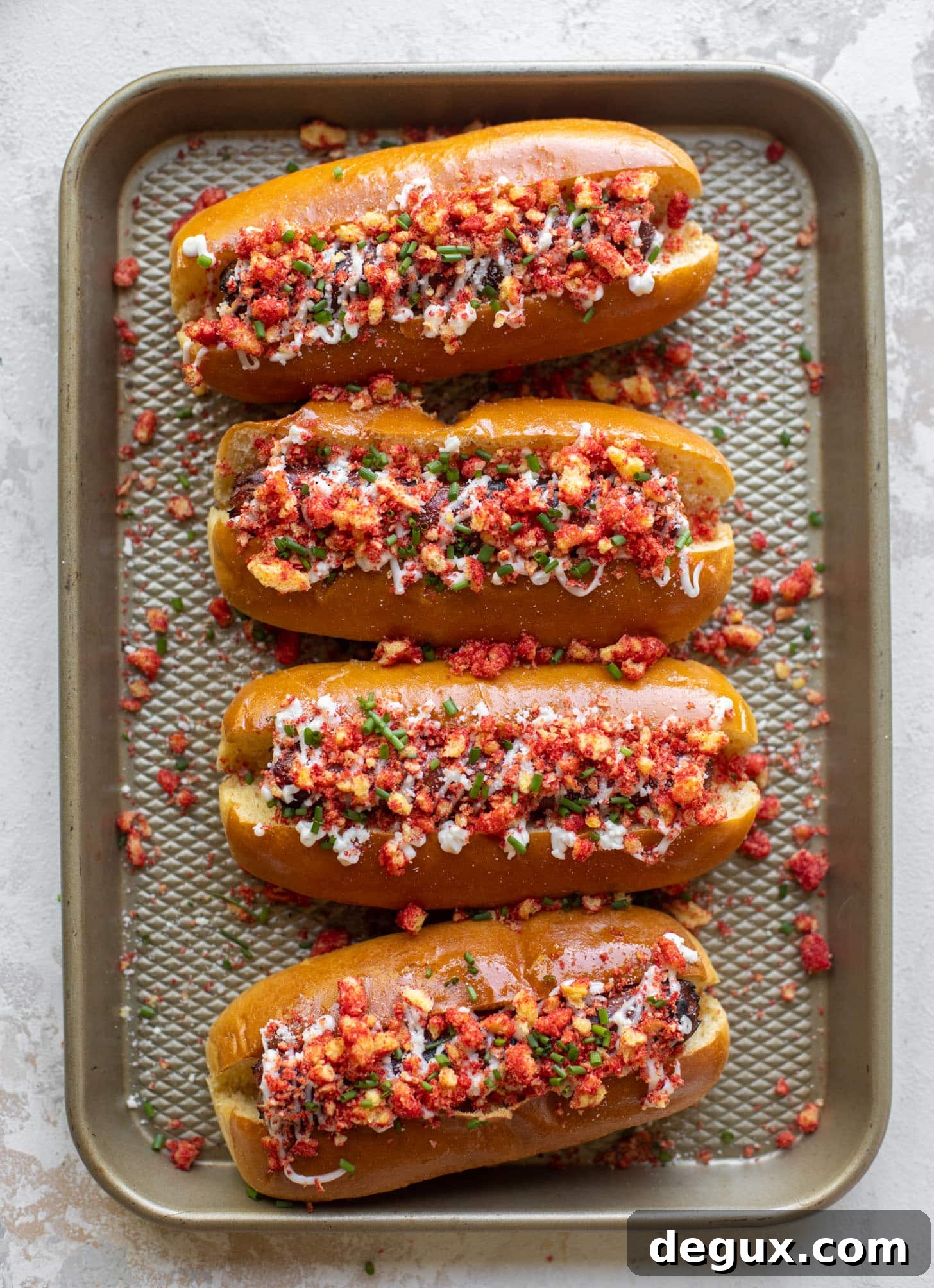 Flaming Hot Cheetos Hot Dogs: Spicy Cheeto-Topped Hot Dog Recipe 5 flaming hot cheetos hot dogs