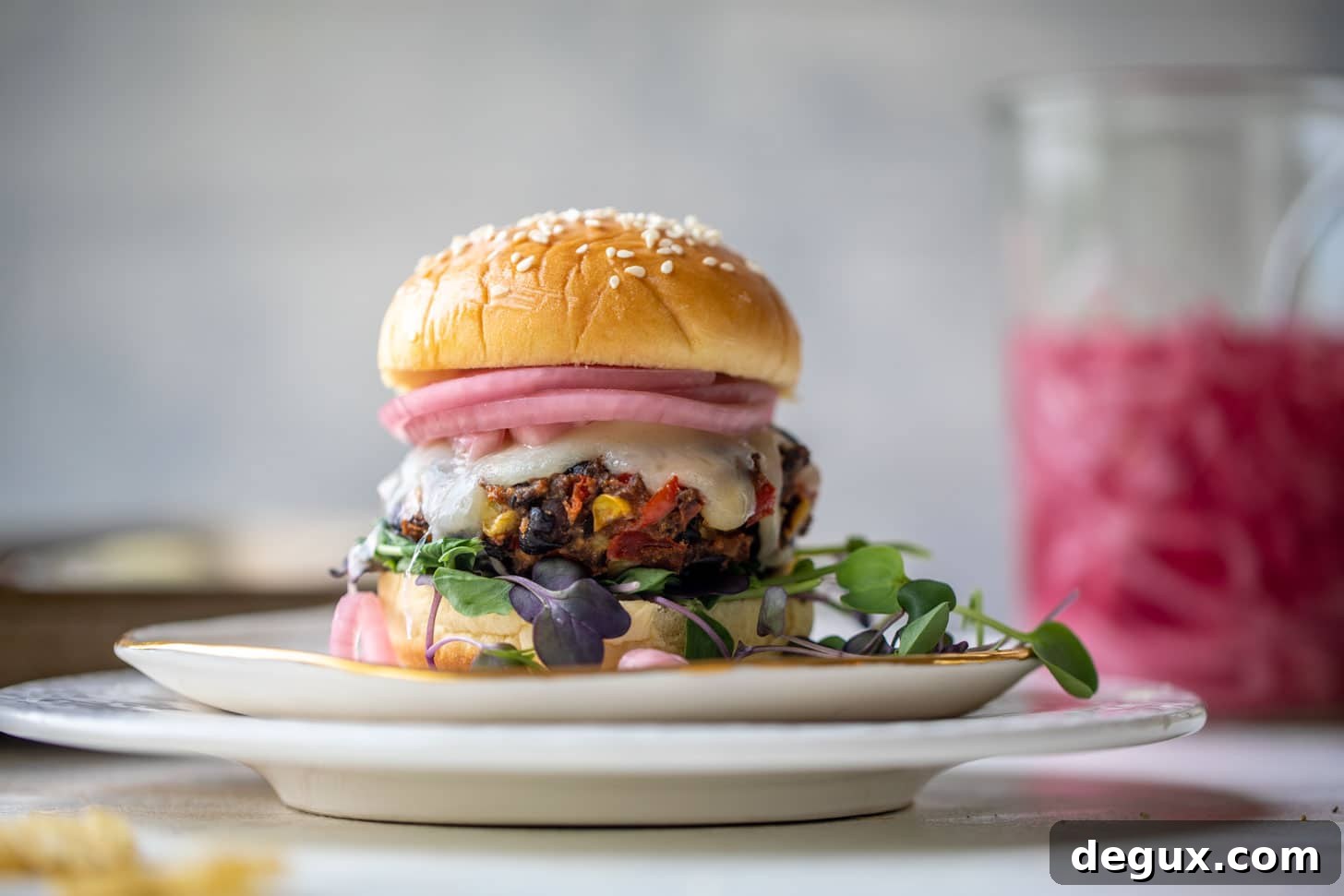 roasted corn black bean cheddar melt burgers
