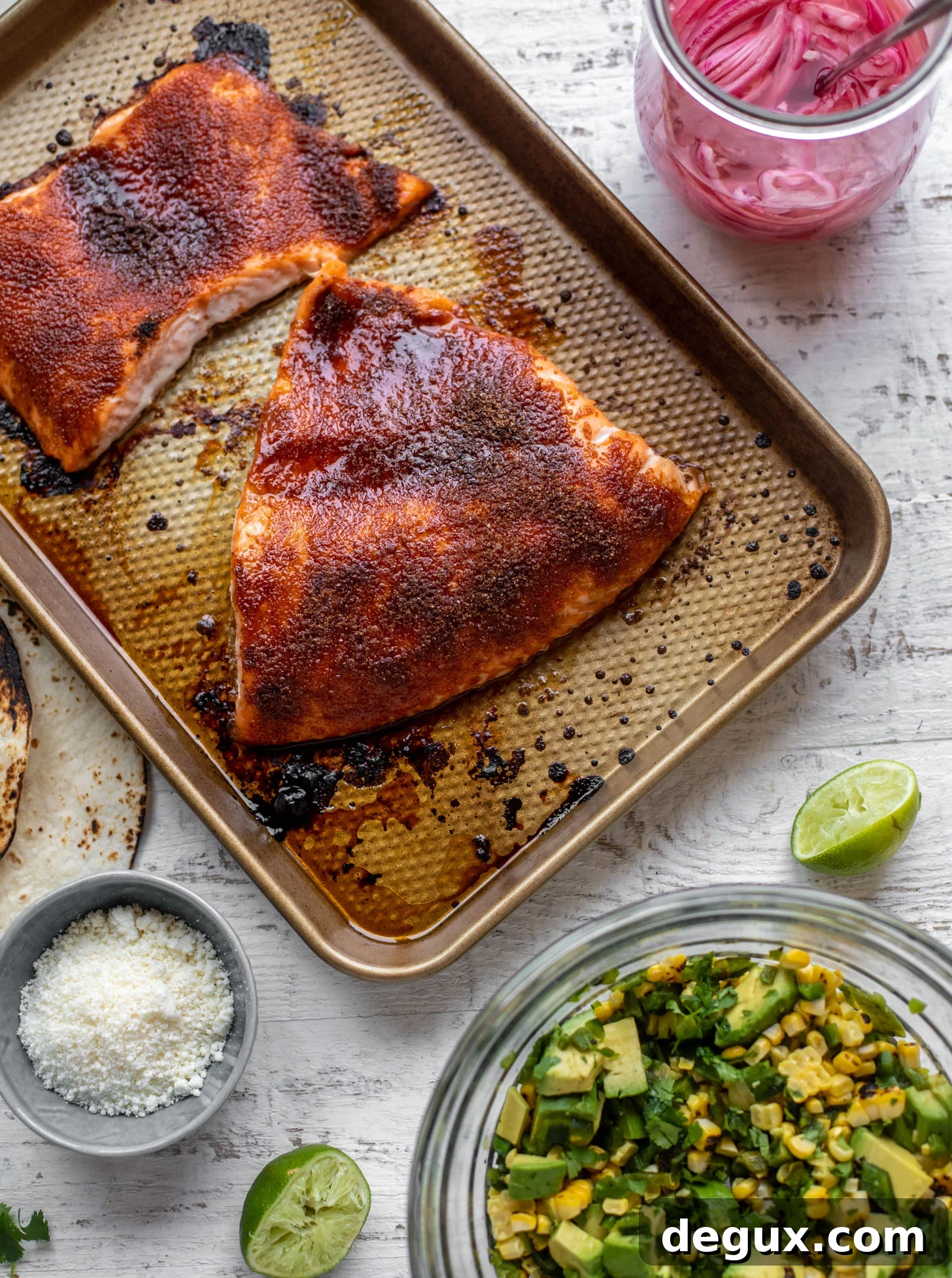 Summer Salmon Tacos with Grilled Corn & Charred Poblano Peppers 3 summer salmon taco ingredients