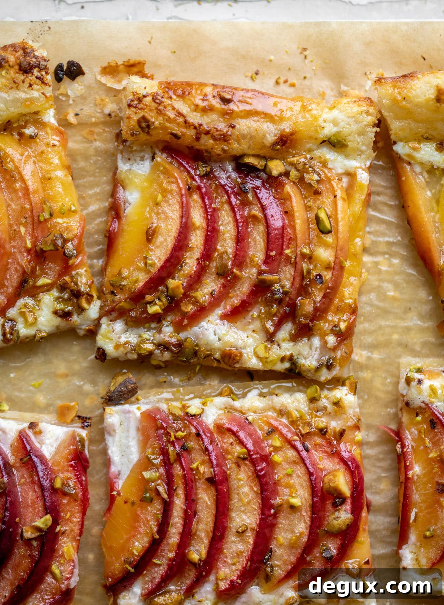 peach pistachio puff pastry