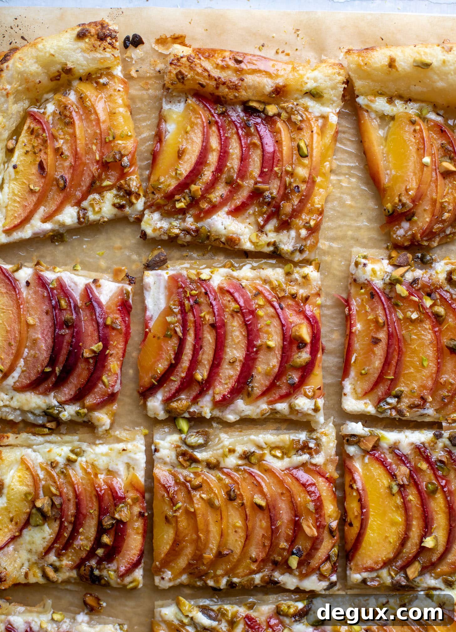 peach pistachio puff pastry