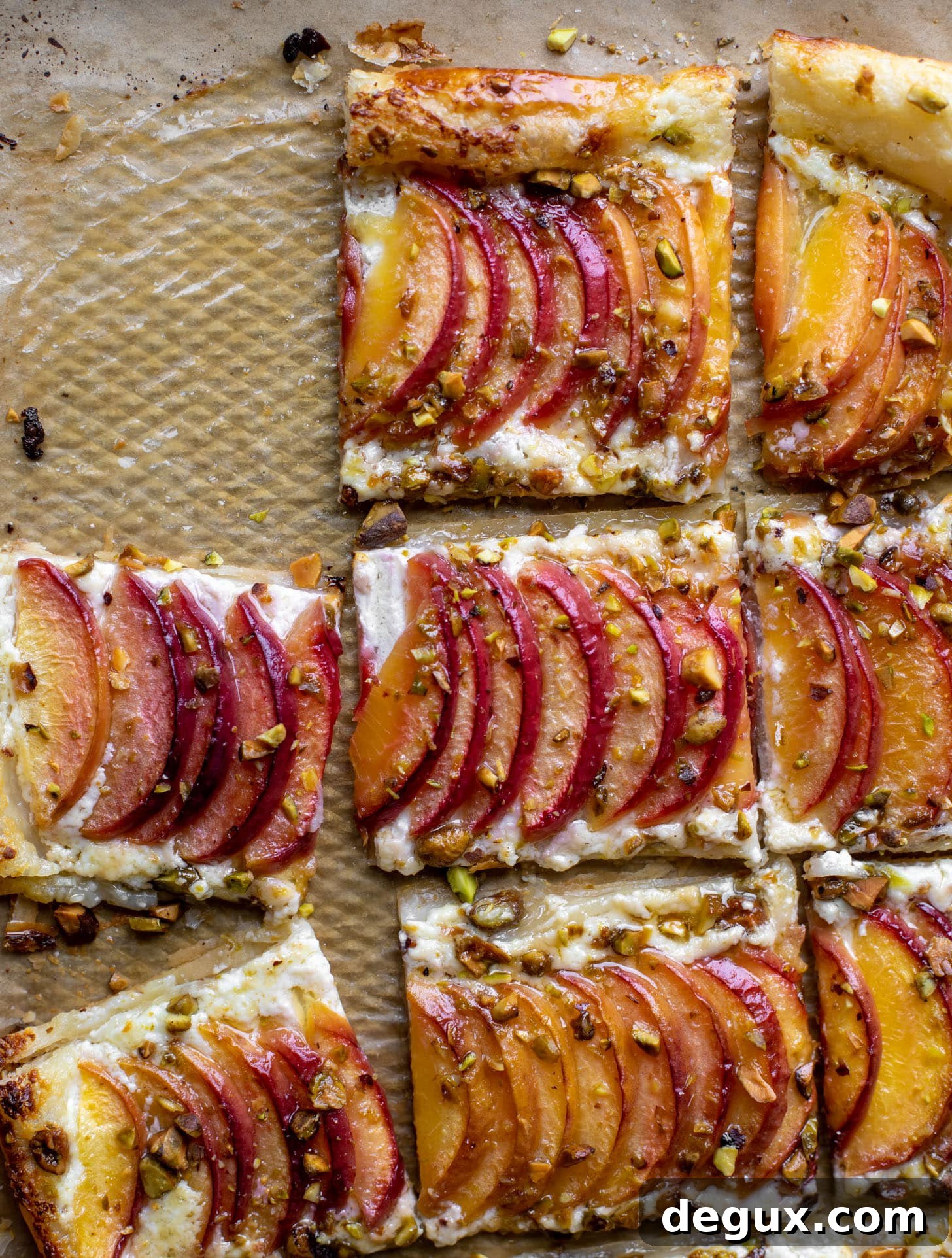 peach pistachio puff pastry