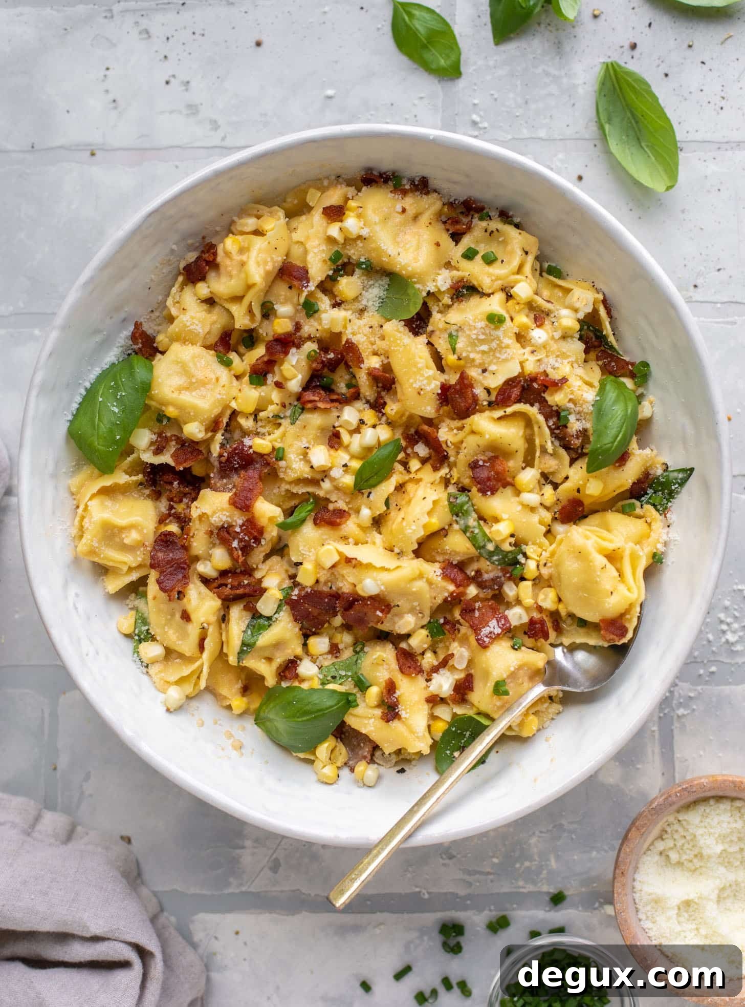 summer tortellini carbonara