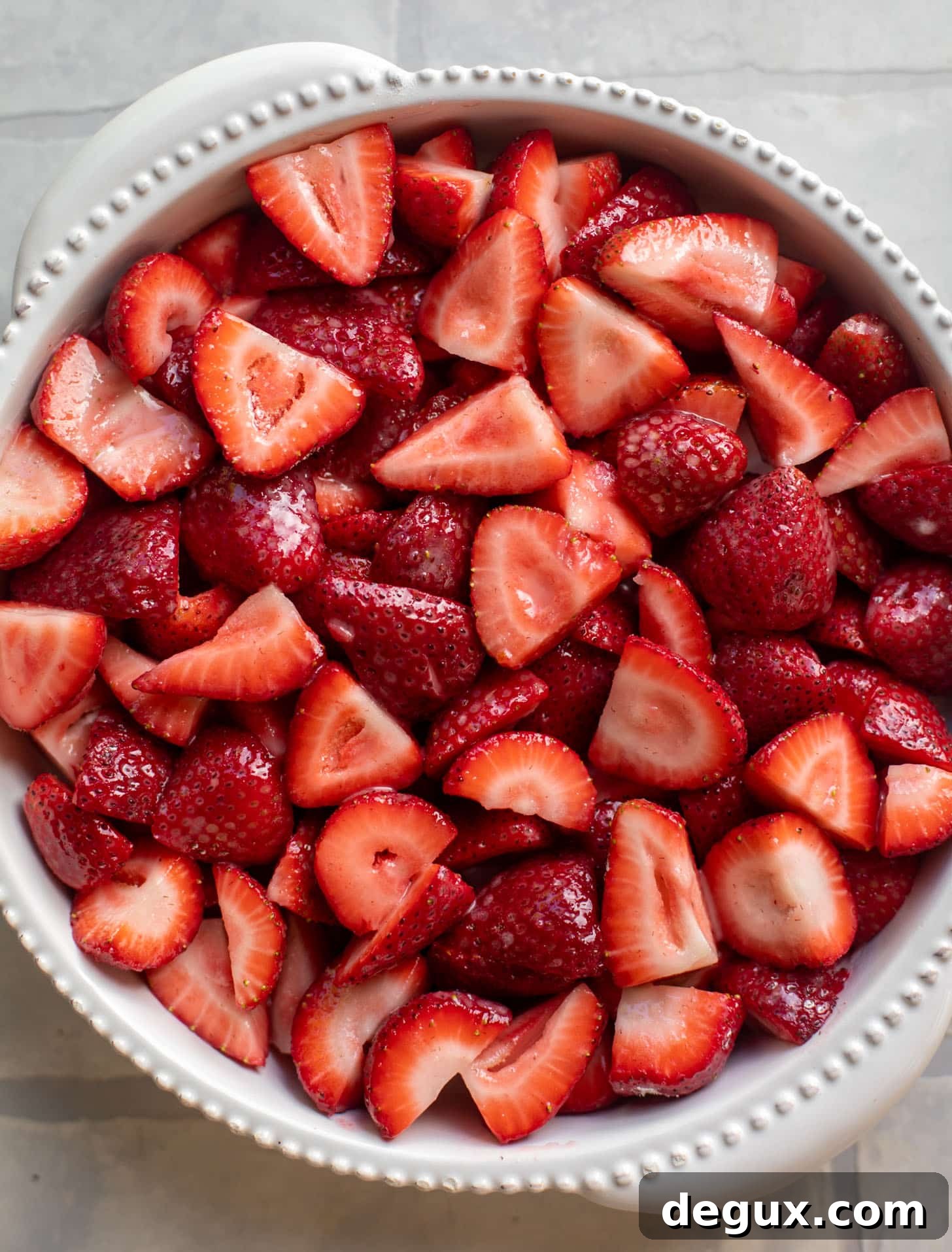strawberry filling in a dish