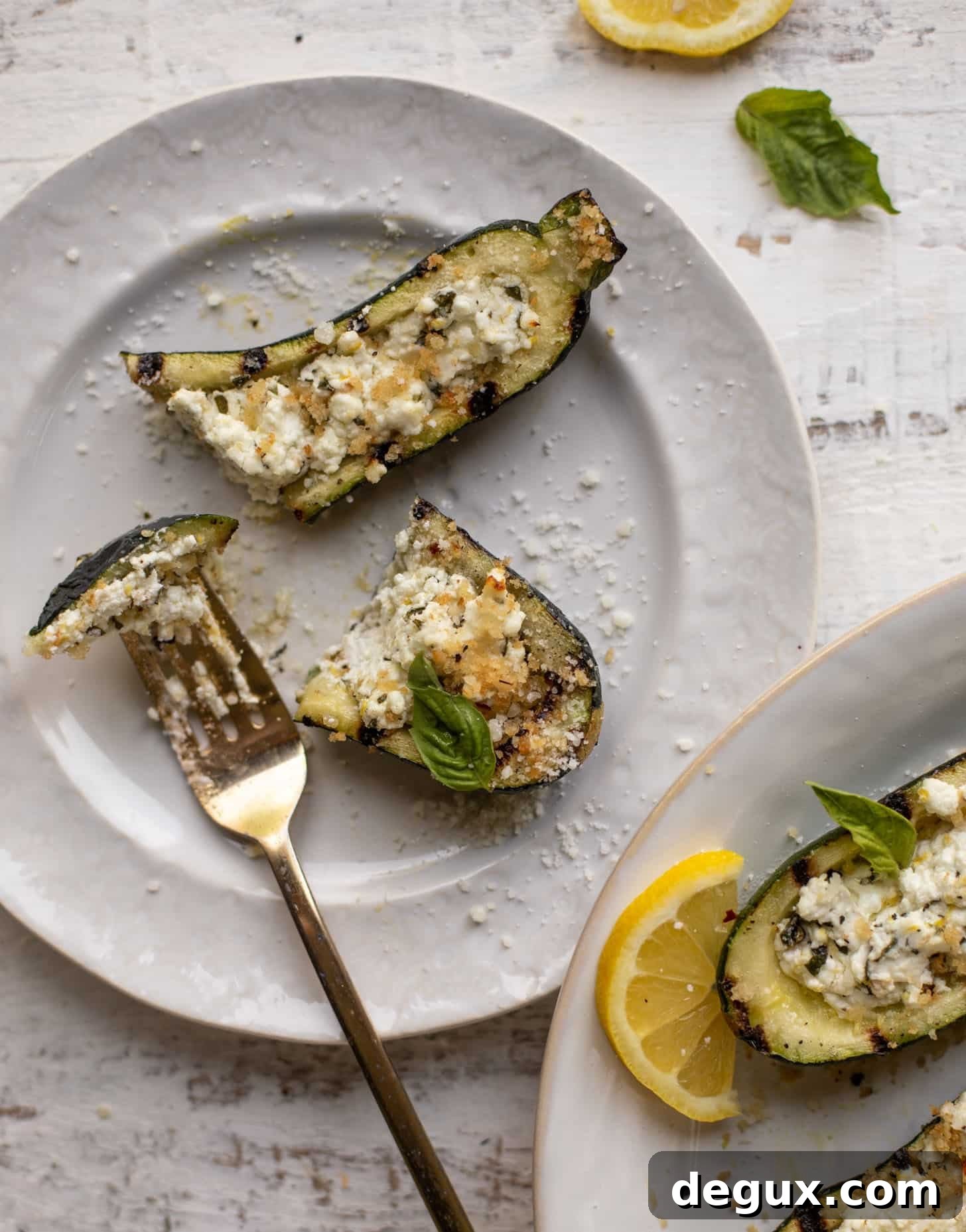 grilled goat cheese stuffed zucchini