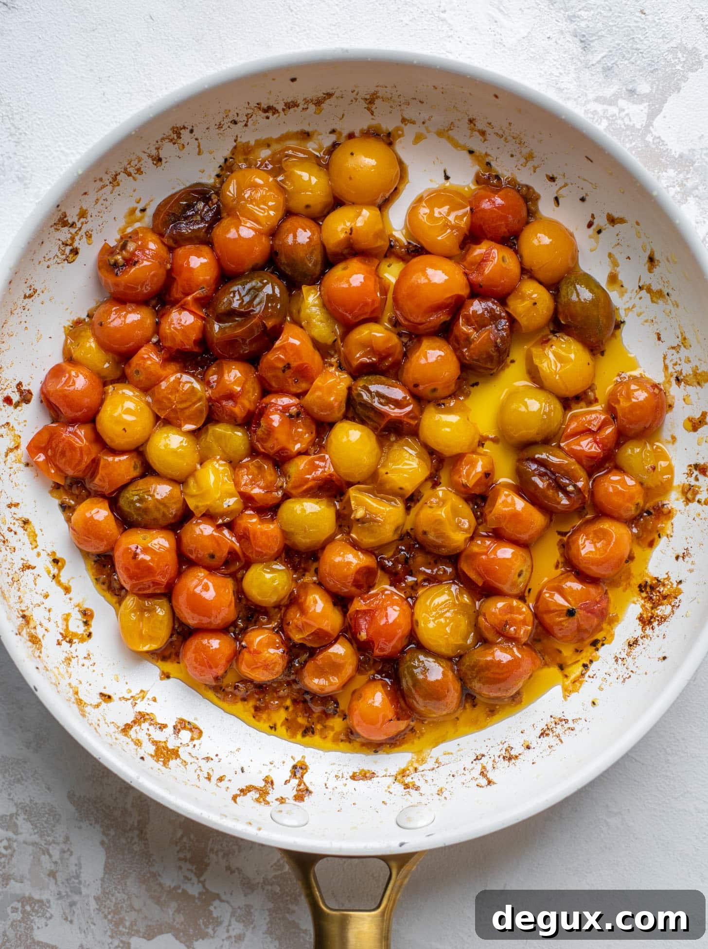 burst tomatoes and garlic