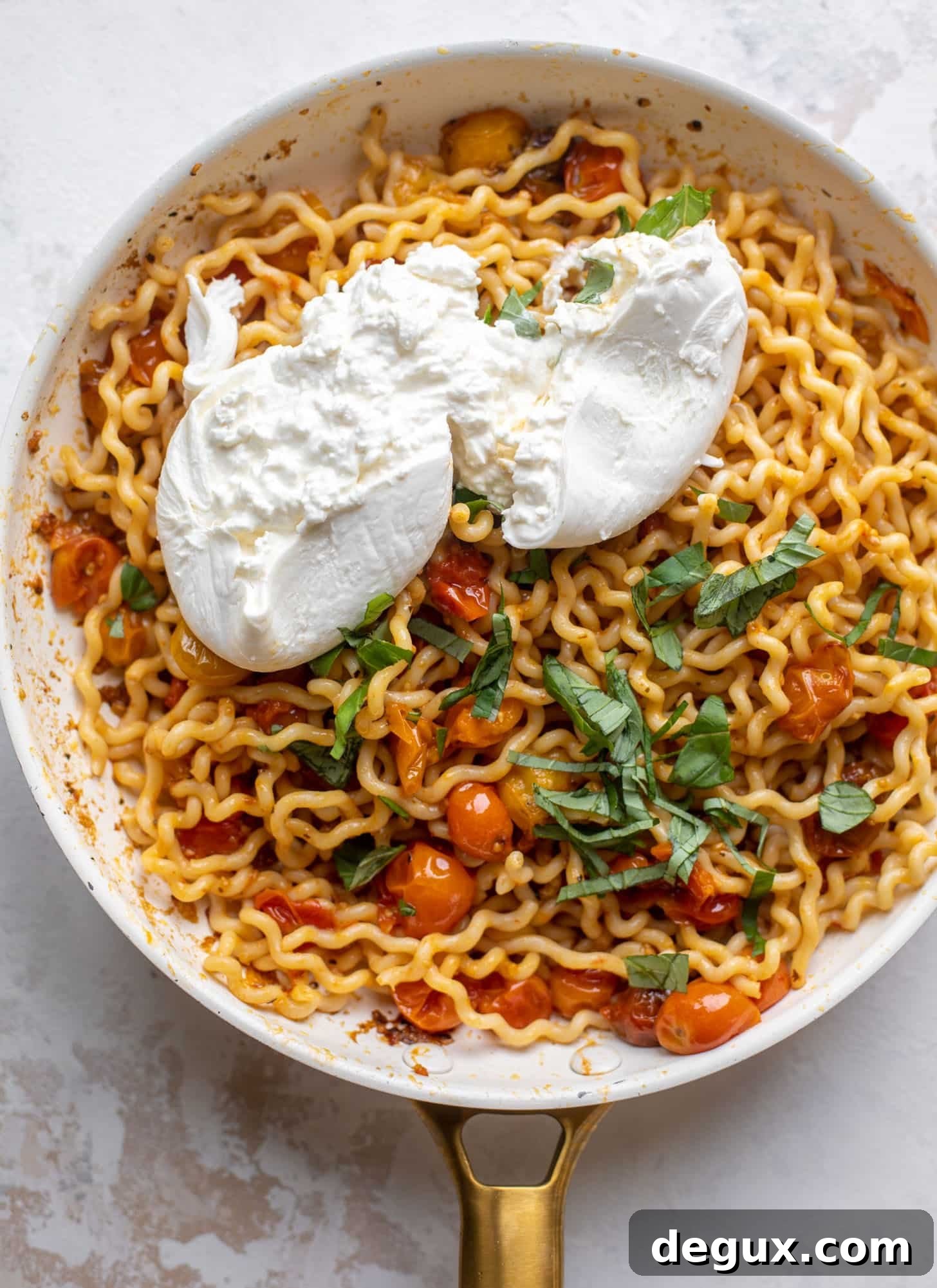 pasta with burrata cheese