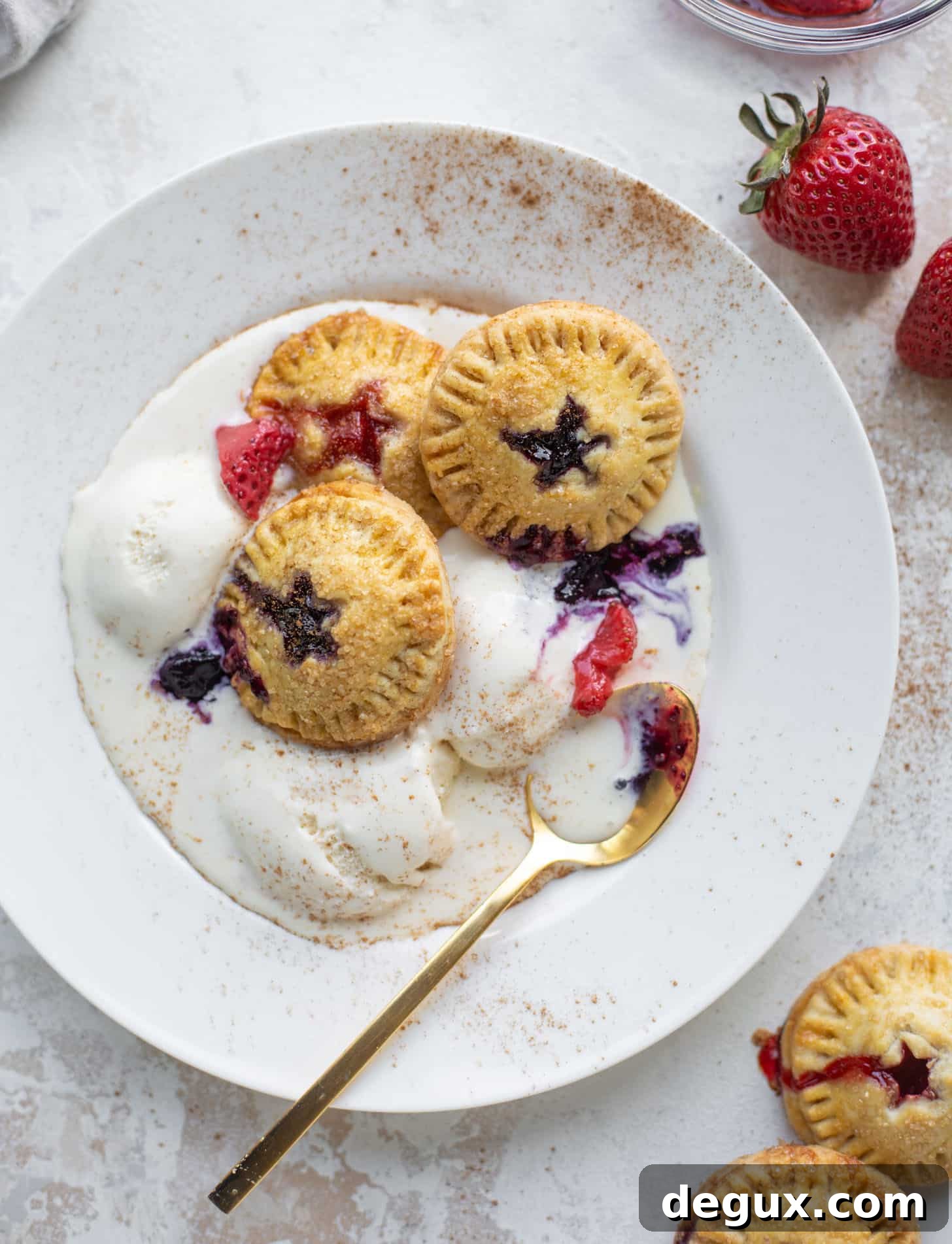 red white and blue berry hand pies