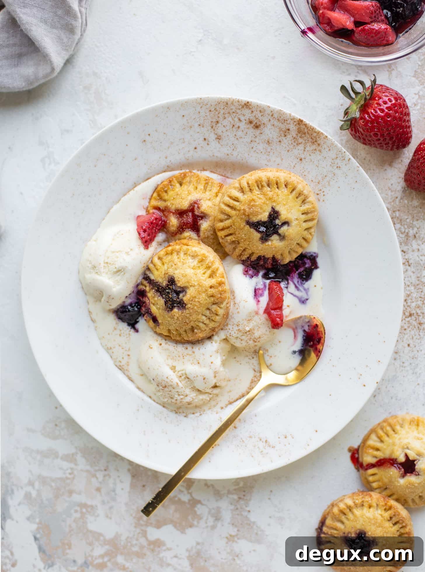 red white and blue berry hand pies