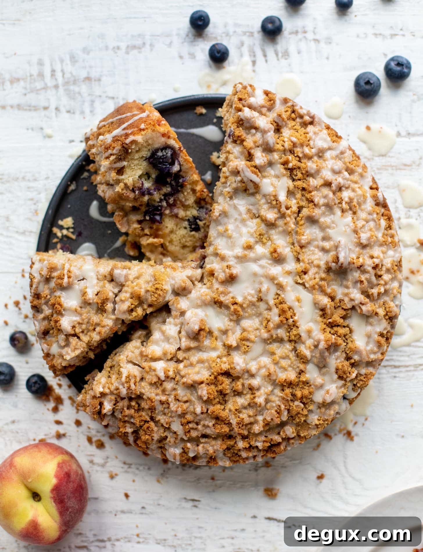 Blueberry Peach Coffee Cake Recipe for Summer Brunch 3 blueberry peach coffee cake