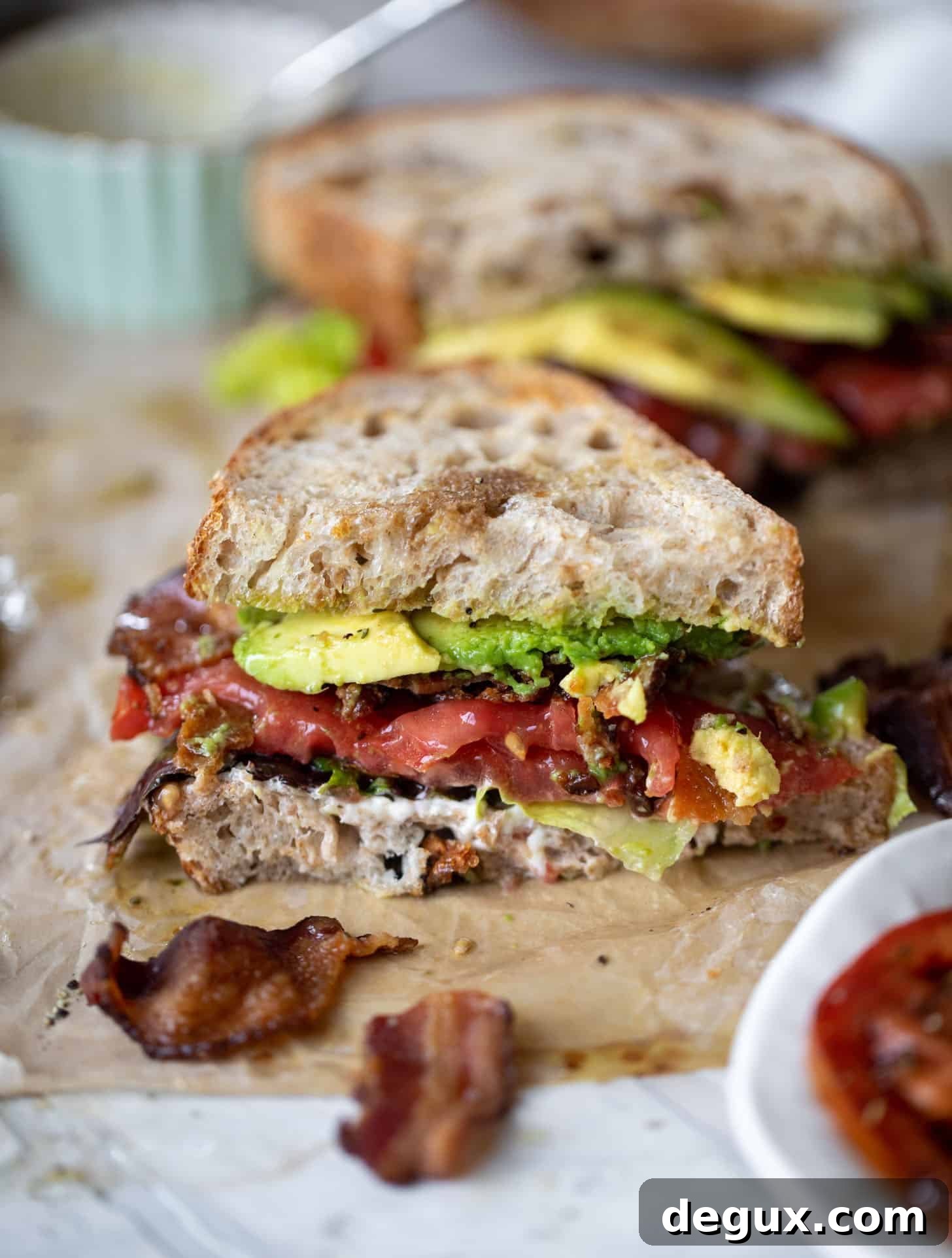 marinated tomato BLAT sandwiches
