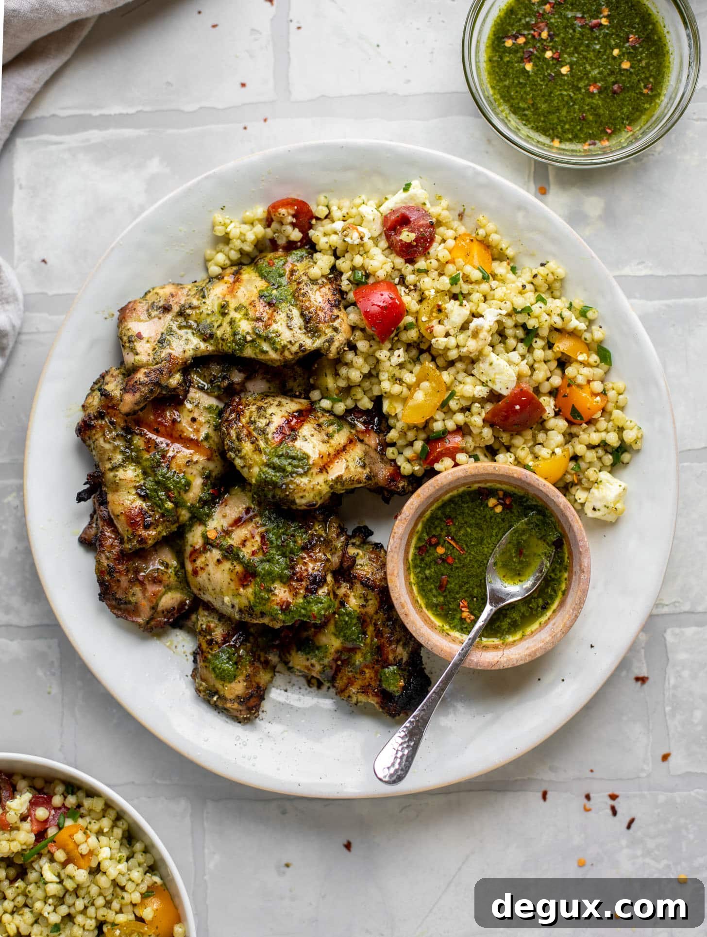 chimichurri grilled chicken with couscous salad