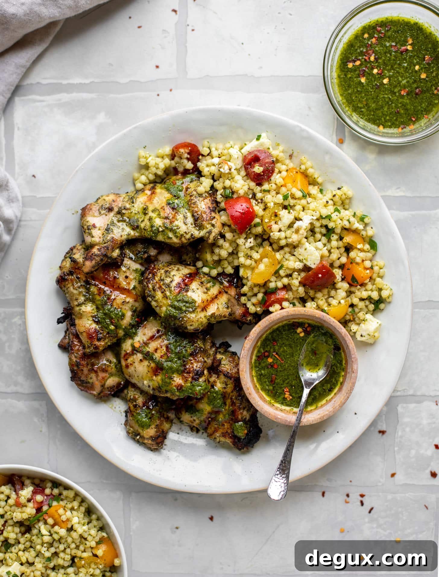 chimichurri grilled chicken with couscous salad
