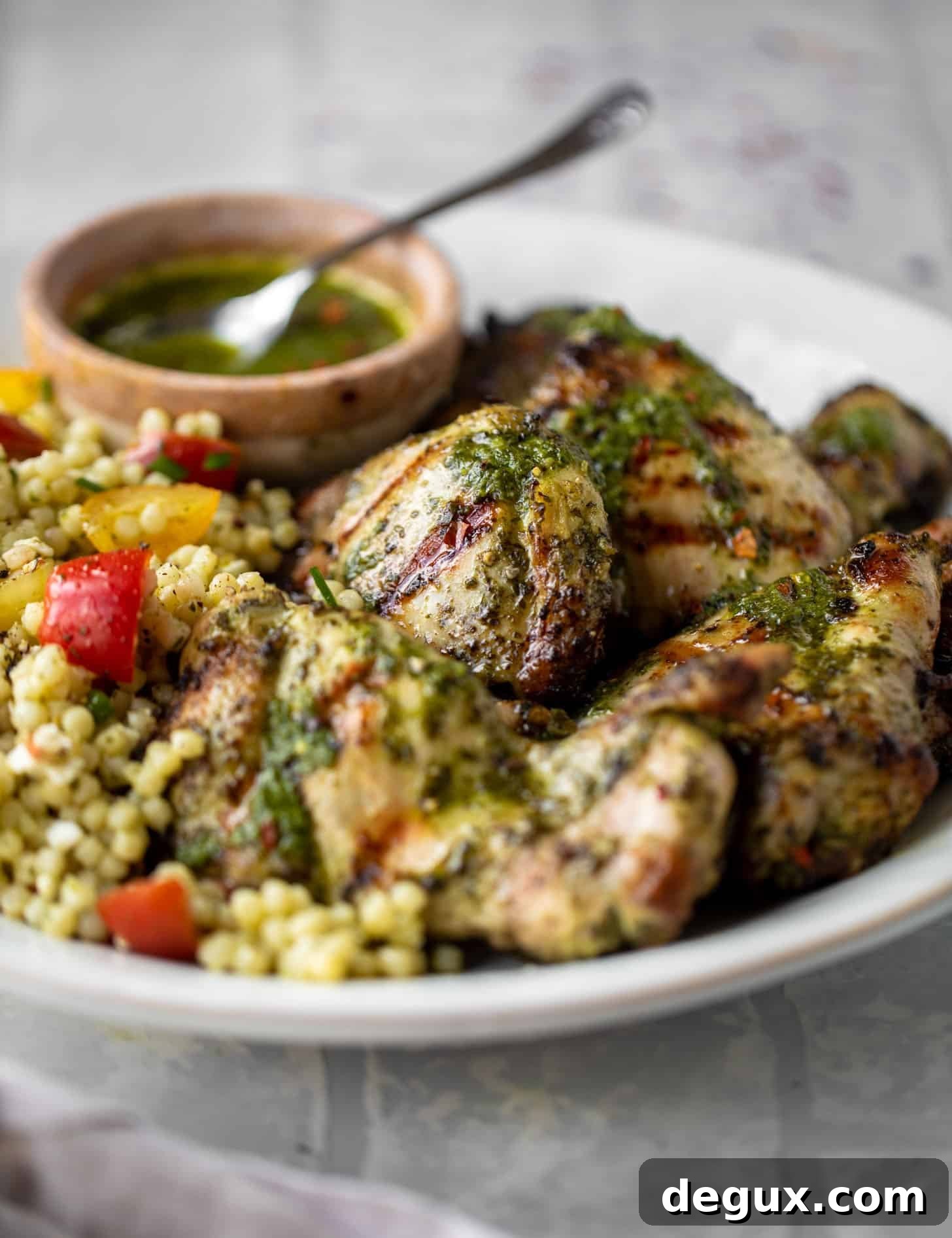 chimichurri grilled chicken with couscous salad