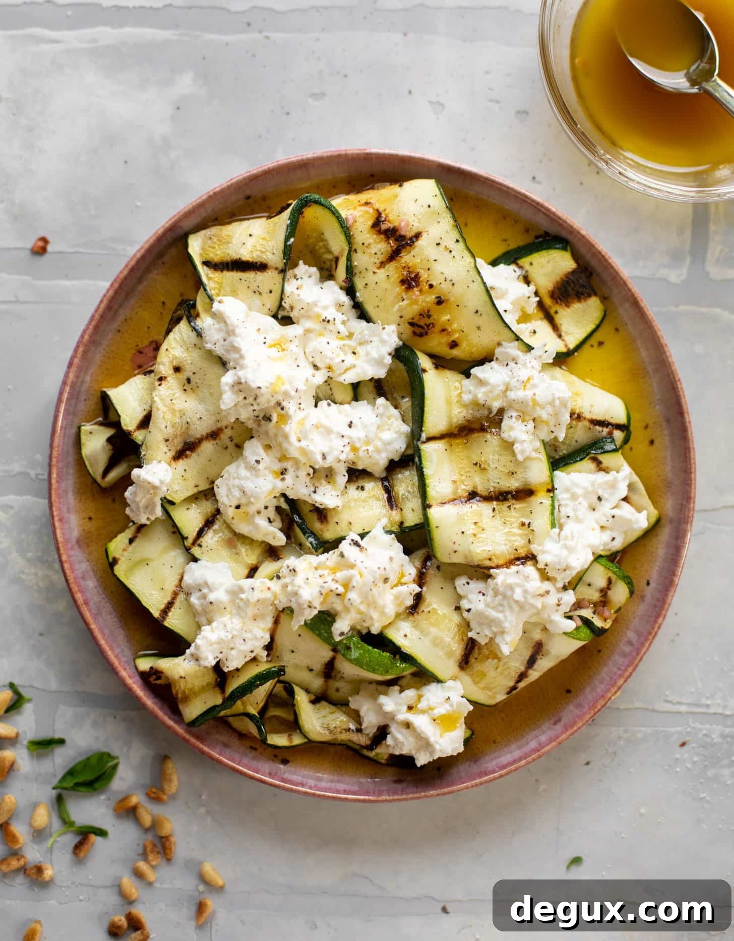 grilled zucchini with burrata
