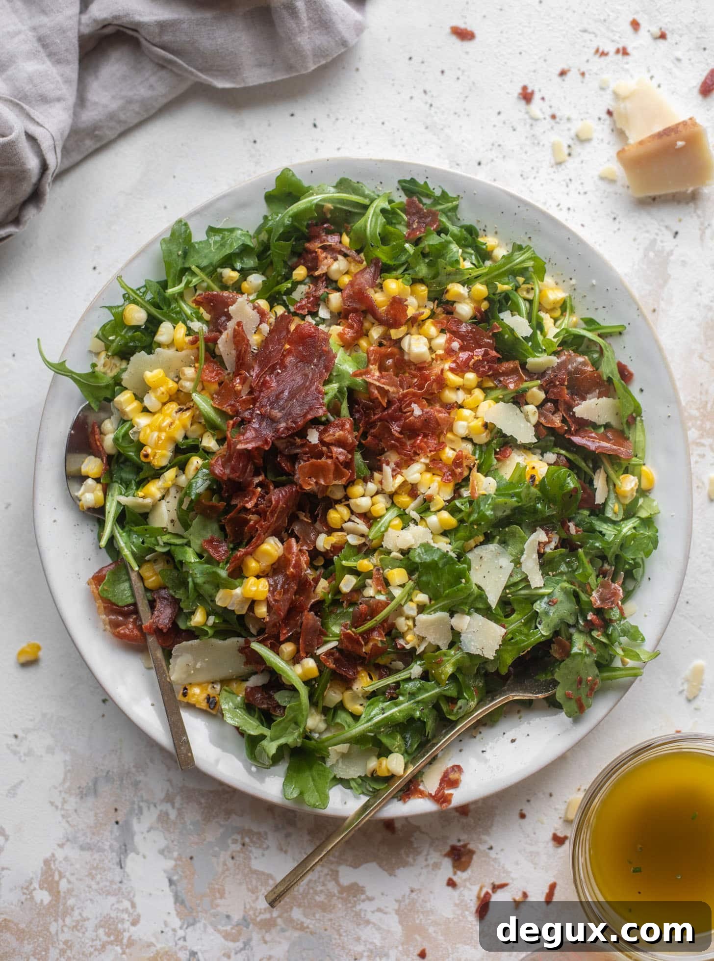Crispy Prosciutto & Charred Corn Arugula Salad Recipe 10 crispy prosciutto & charred corn arugula salad