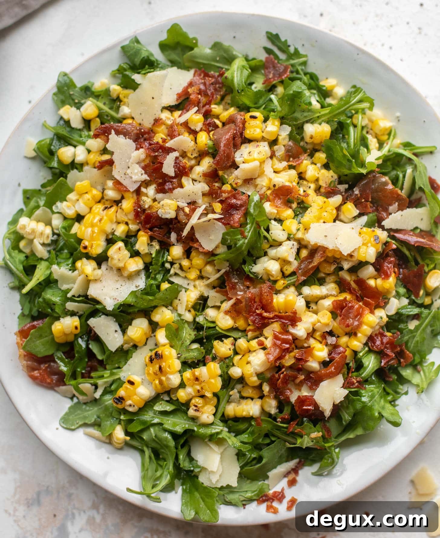 Crispy Prosciutto & Charred Corn Arugula Salad Recipe 5 crispy prosciutto & charred corn arugula salad