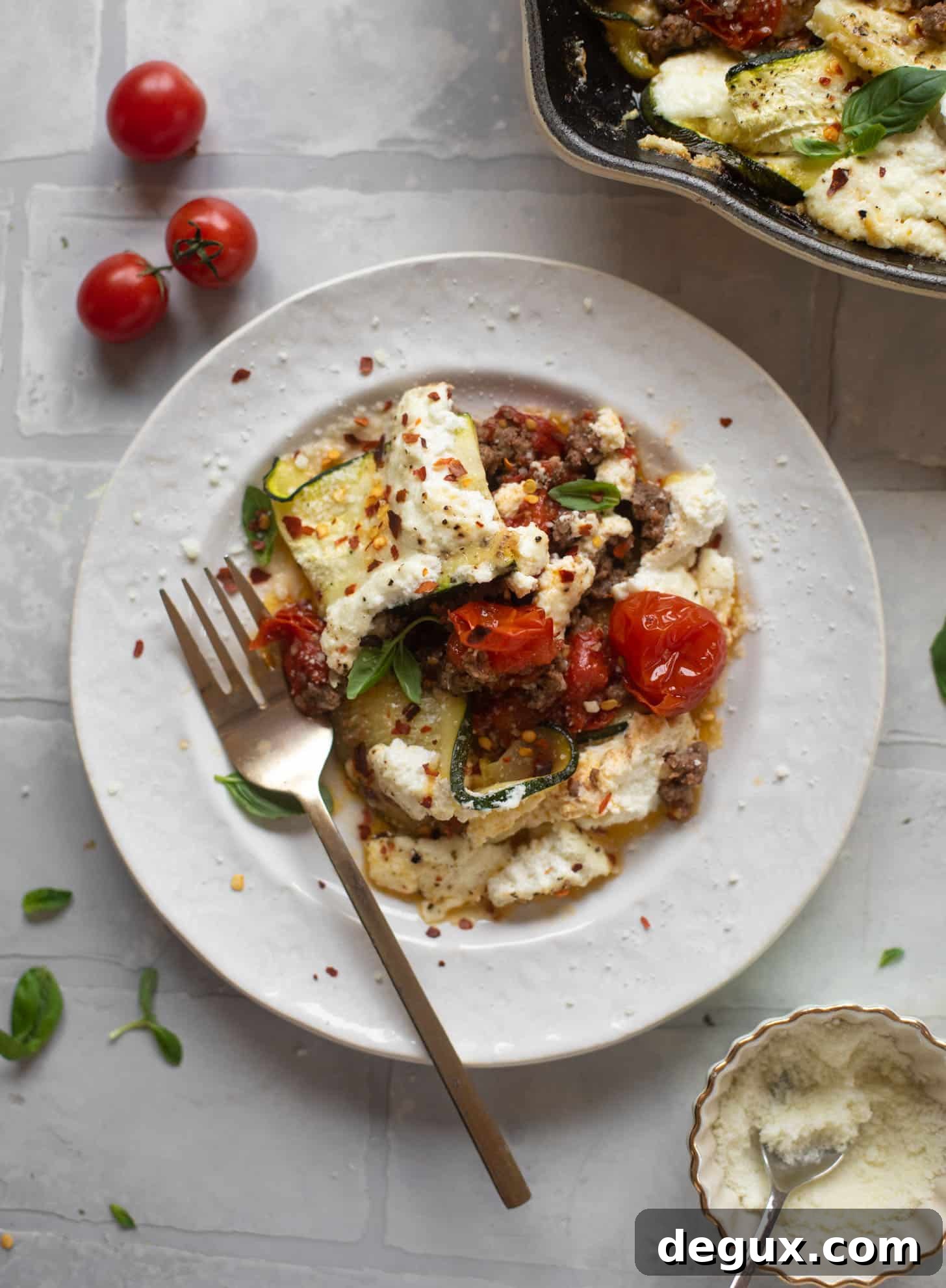 Skillet Cherry Tomato and Zucchini Lasagna 12 zucchini skillet lasagna