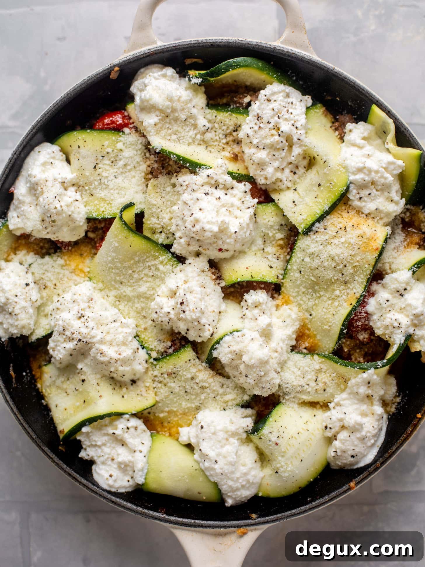 Skillet Cherry Tomato and Zucchini Lasagna 6 zucchini skillet lasagna